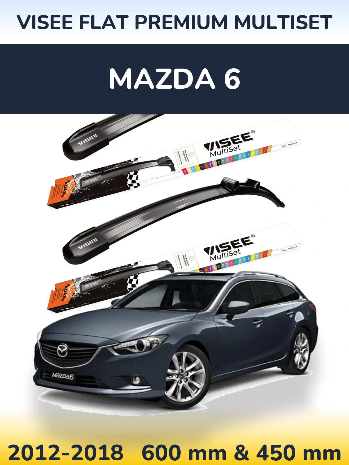 Ștergătoare VISEE FLAT PREMIUM MultiSet pentru Mazda 6