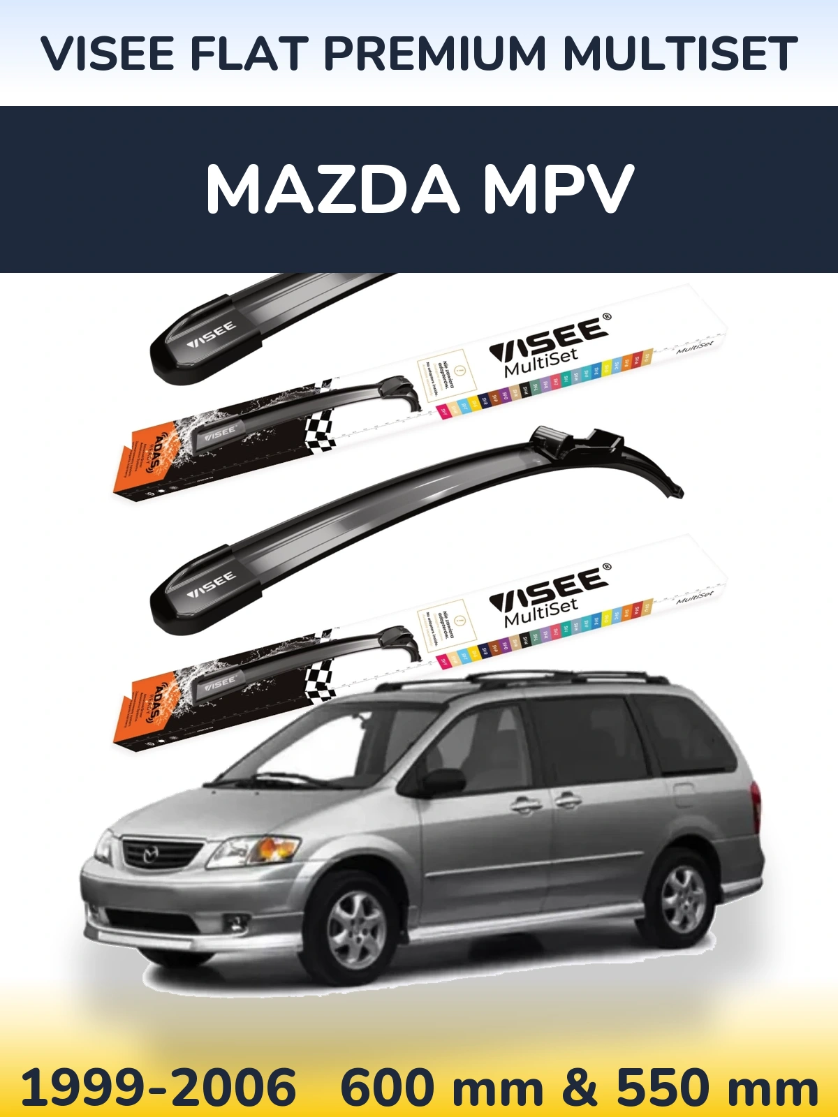 Ștergătoare VISEE FLAT PREMIUM MultiSet pentru Mazda MPV