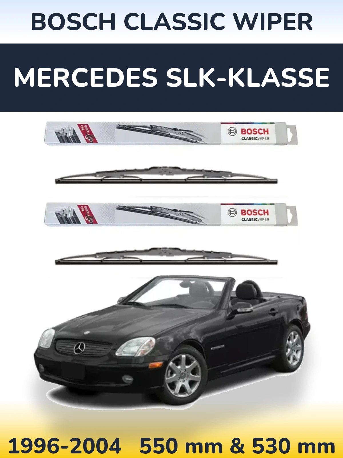 Комплект передних дворников BOSCH Classic Wiper 550 & 530 мм для Mercedes SLK-Klasse 1996-2004