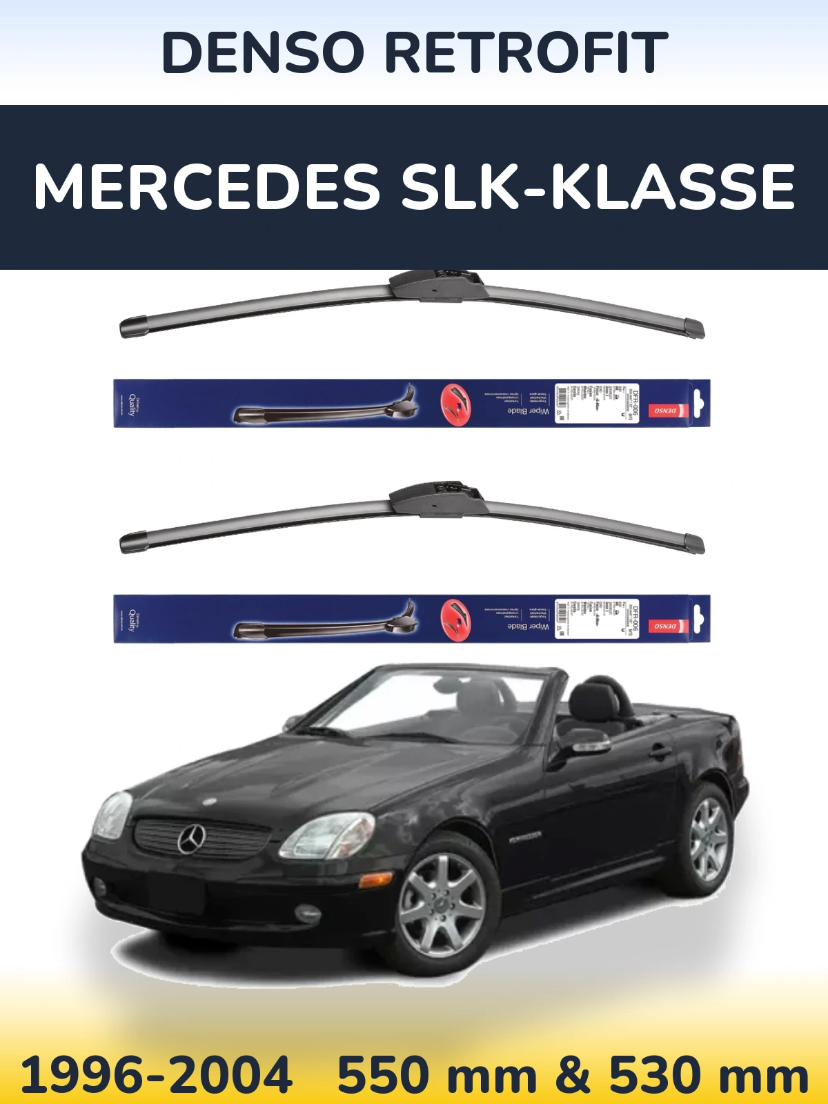 Комплект передних дворников Denso Retrofit 550 & 530 мм для Mercedes SLK-Klasse 1996-2004