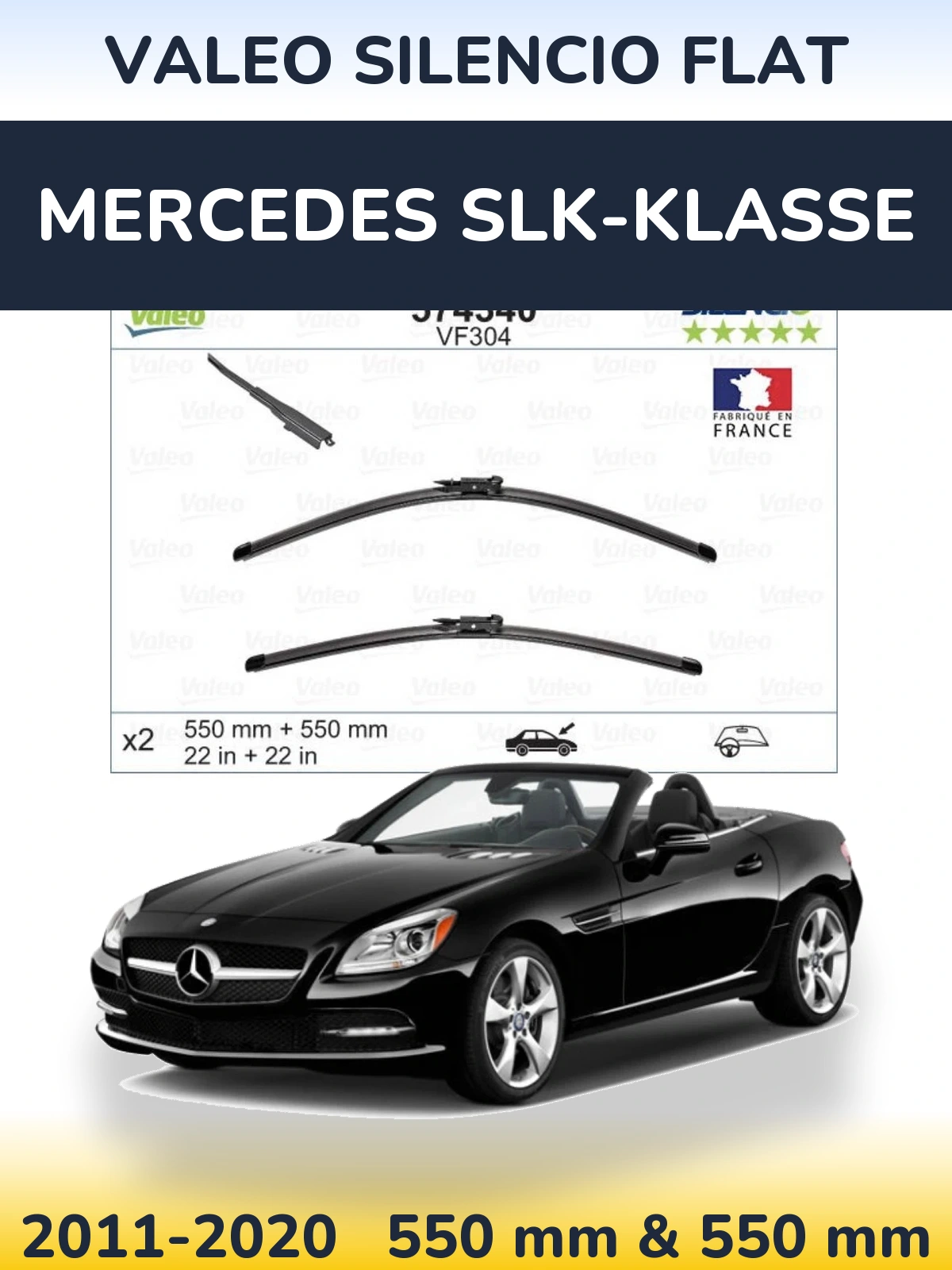 Ștergătoare Valeo Silencio Flat pentru Mercedes SLK-Klasse