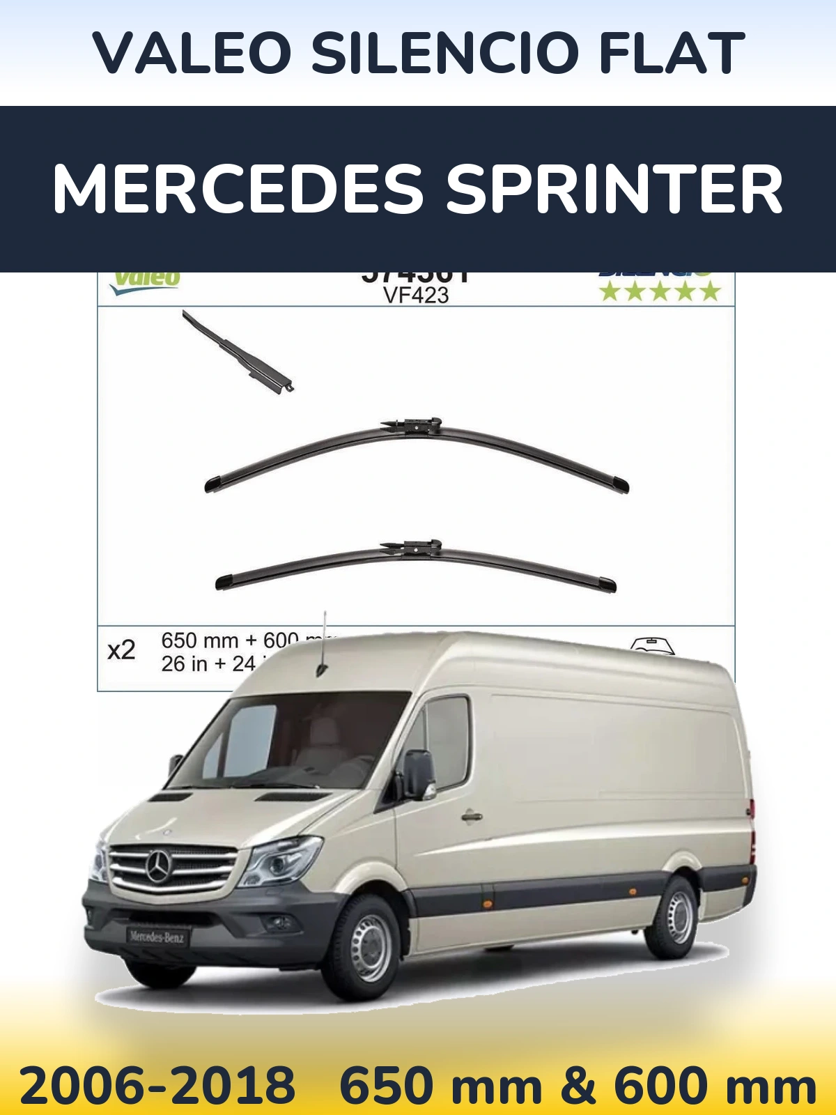 Ștergătoare Valeo Silencio Flat pentru Mercedes Sprinter