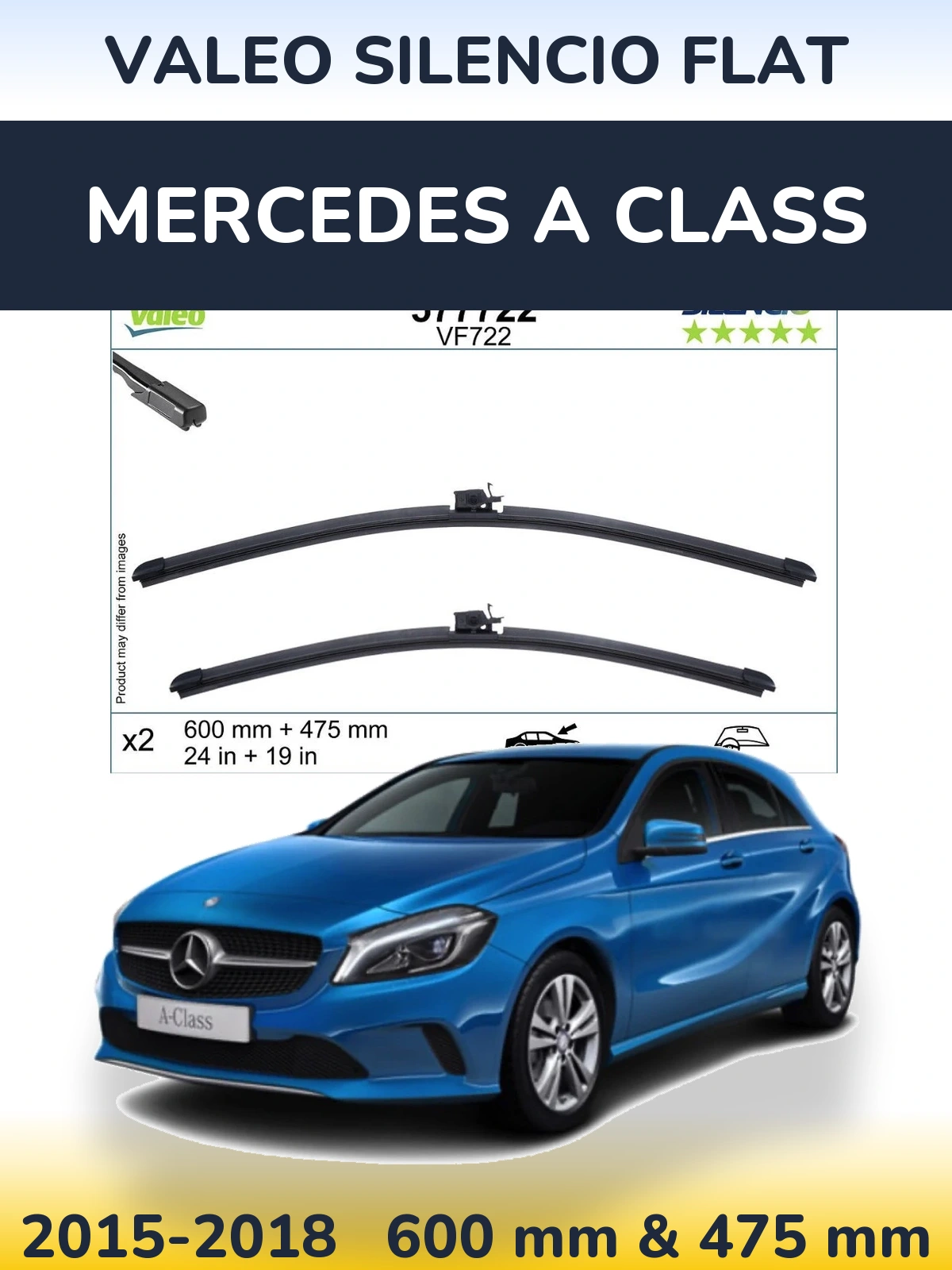 Ștergătoare Valeo Silencio Flat pentru Mercedes A Class