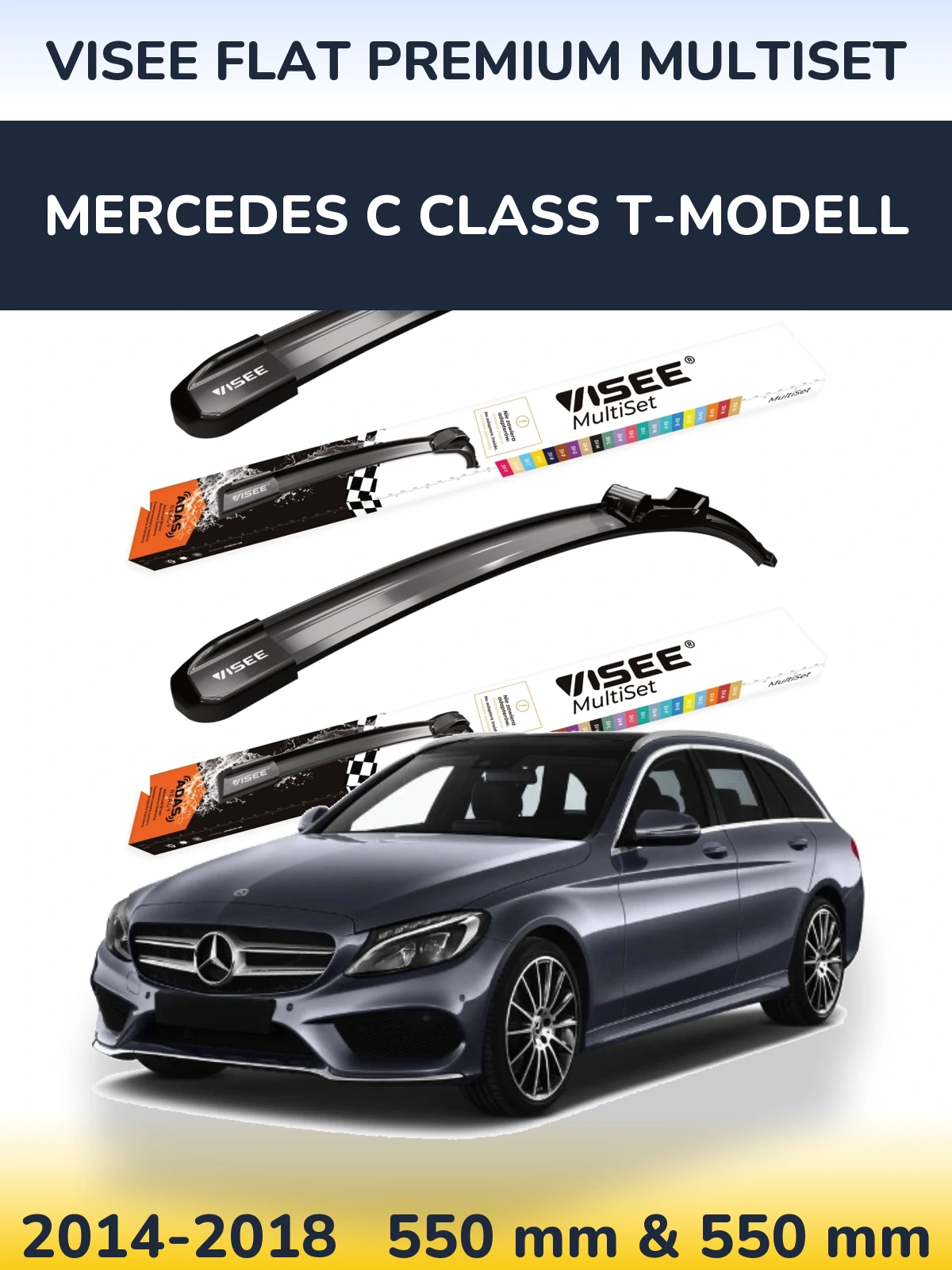 Ștergătoare VISEE FLAT PREMIUM MultiSet pentru Mercedes C Class T-Modell
