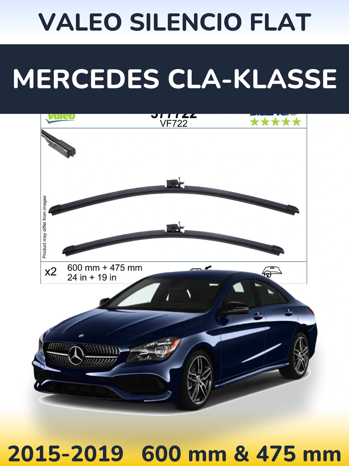 Ștergătoare Valeo Silencio Flat pentru Mercedes CLA-Klasse