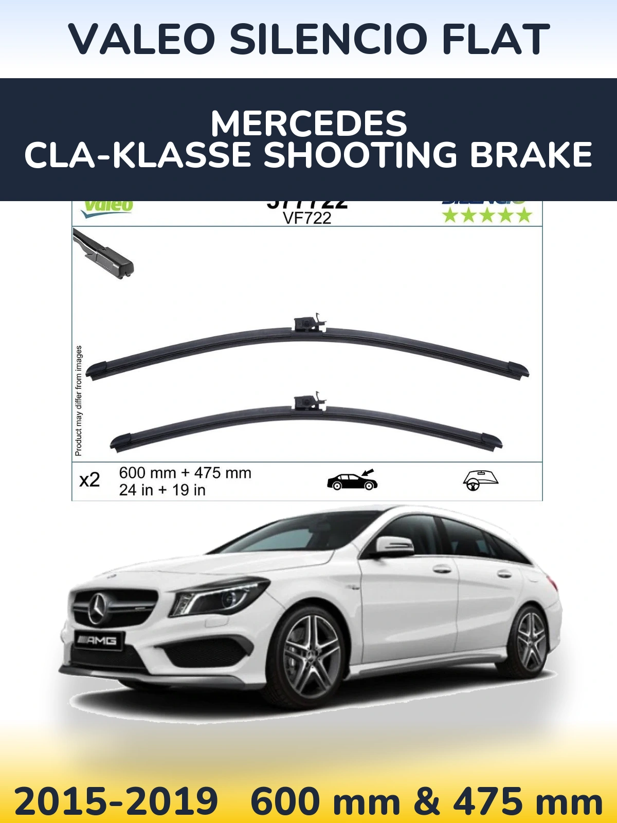 Ștergătoare Valeo Silencio Flat pentru Mercedes CLA-Klasse Shooting Brake