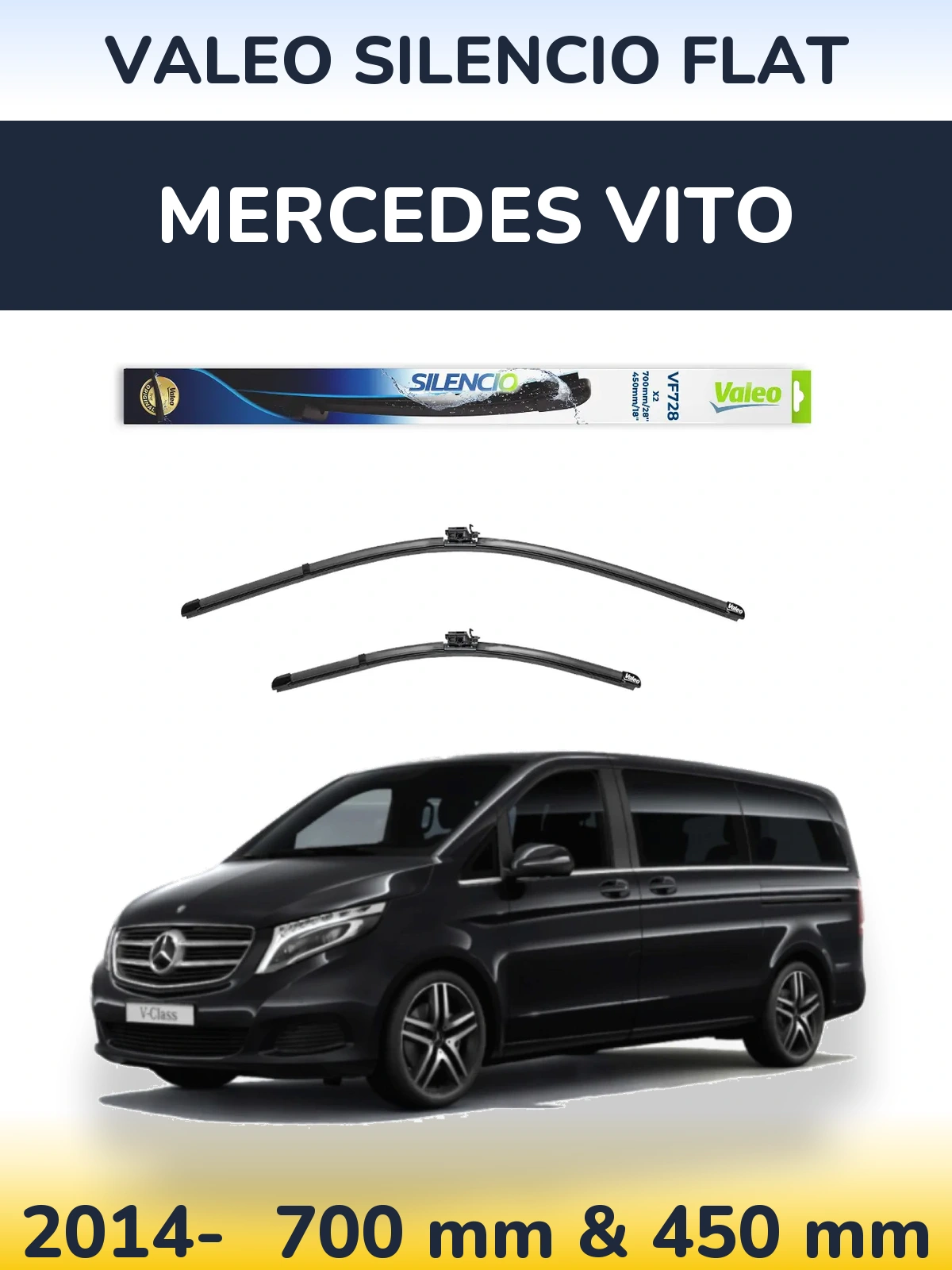 Ștergătoare Valeo Silencio Flat pentru Mercedes Vito