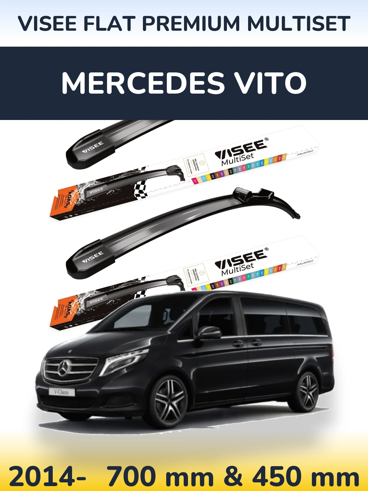 Ștergătoare VISEE FLAT PREMIUM MultiSet pentru Mercedes Vito