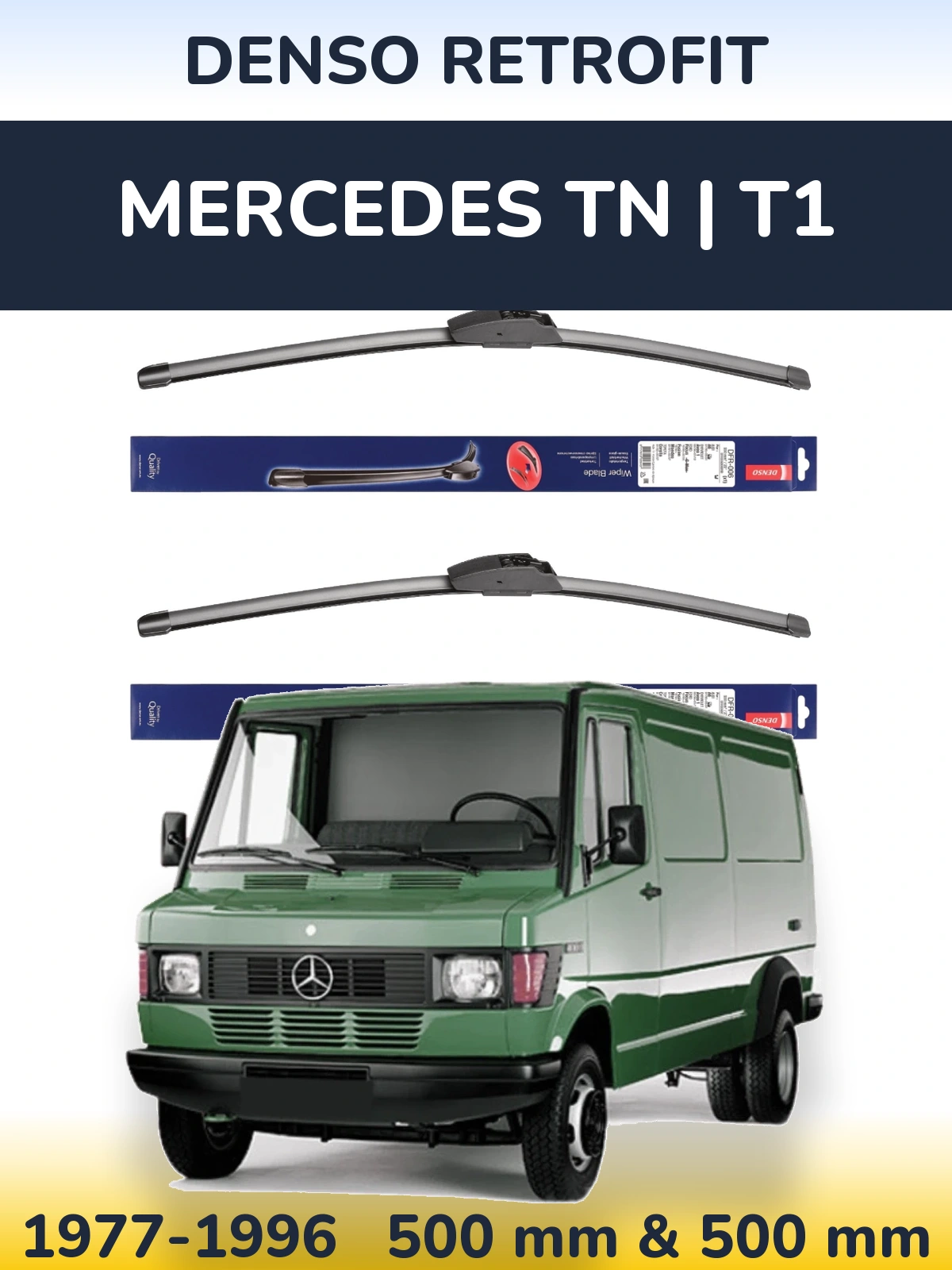 Комплект передних дворников Denso Retrofit 500 & 500 мм для Mercedes TN | T1 1977-1996