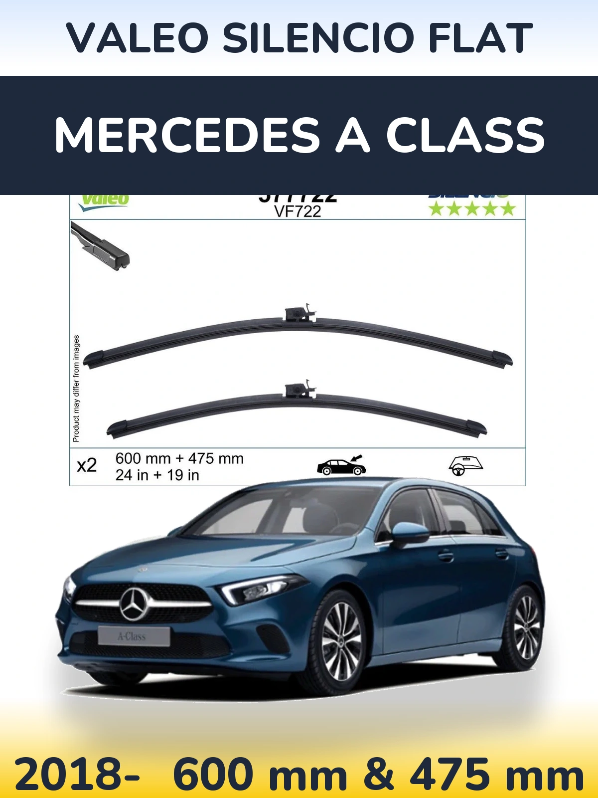 Ștergătoare Valeo Silencio Flat pentru Mercedes A Class