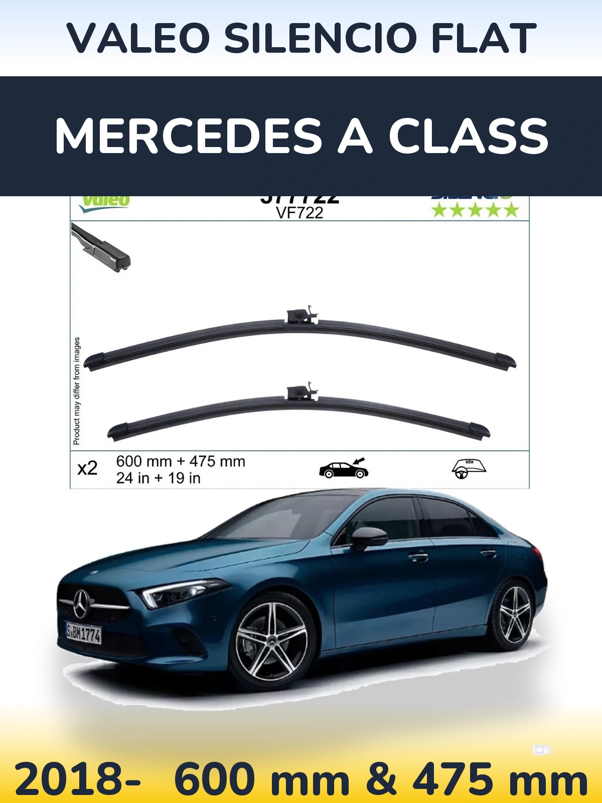 Ștergătoare Valeo Silencio Flat pentru Mercedes A Class