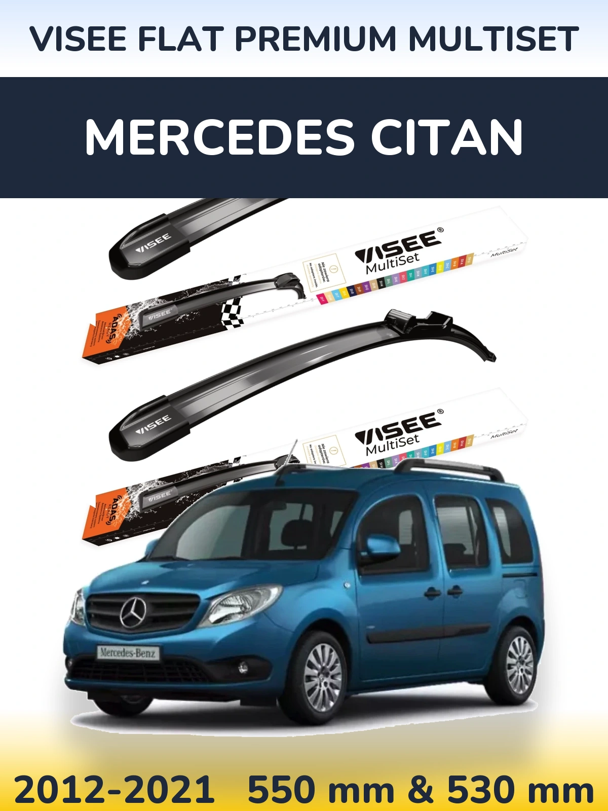 Ștergătoare VISEE FLAT PREMIUM MultiSet pentru Mercedes Citan