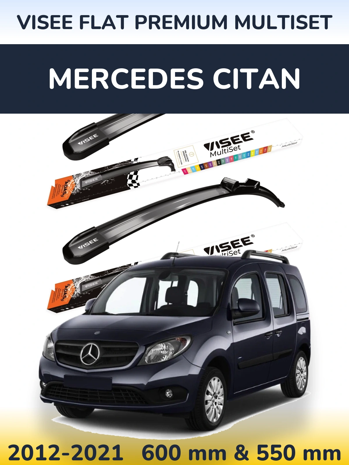 Ștergătoare VISEE FLAT PREMIUM MultiSet pentru Mercedes Citan
