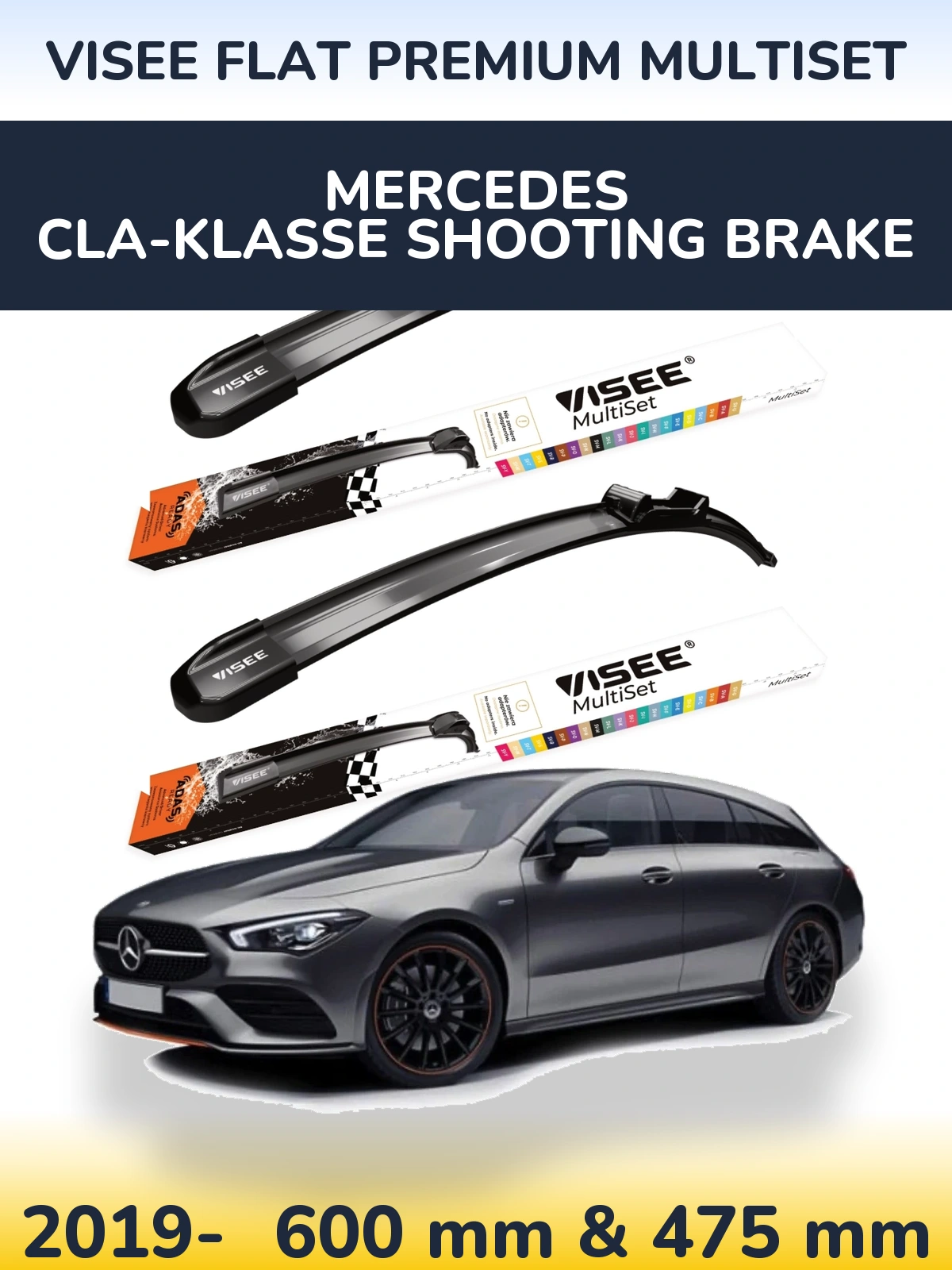 Ștergătoare VISEE FLAT PREMIUM MultiSet pentru Mercedes CLA-Klasse Shooting Brake