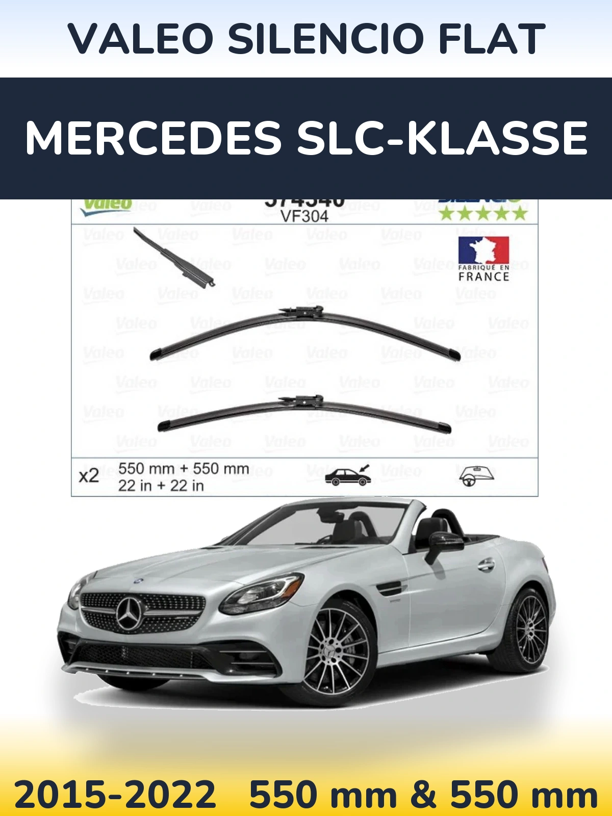 Ștergătoare Valeo Silencio Flat pentru Mercedes SLC-Klasse