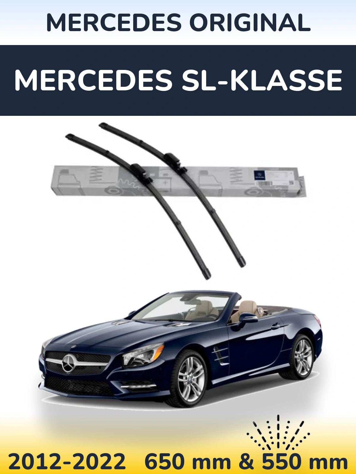 Комплект передних дворников Mercedes OEM Mercedes Original 650 & 550 мм для Mercedes SL-Klasse 2012-2022