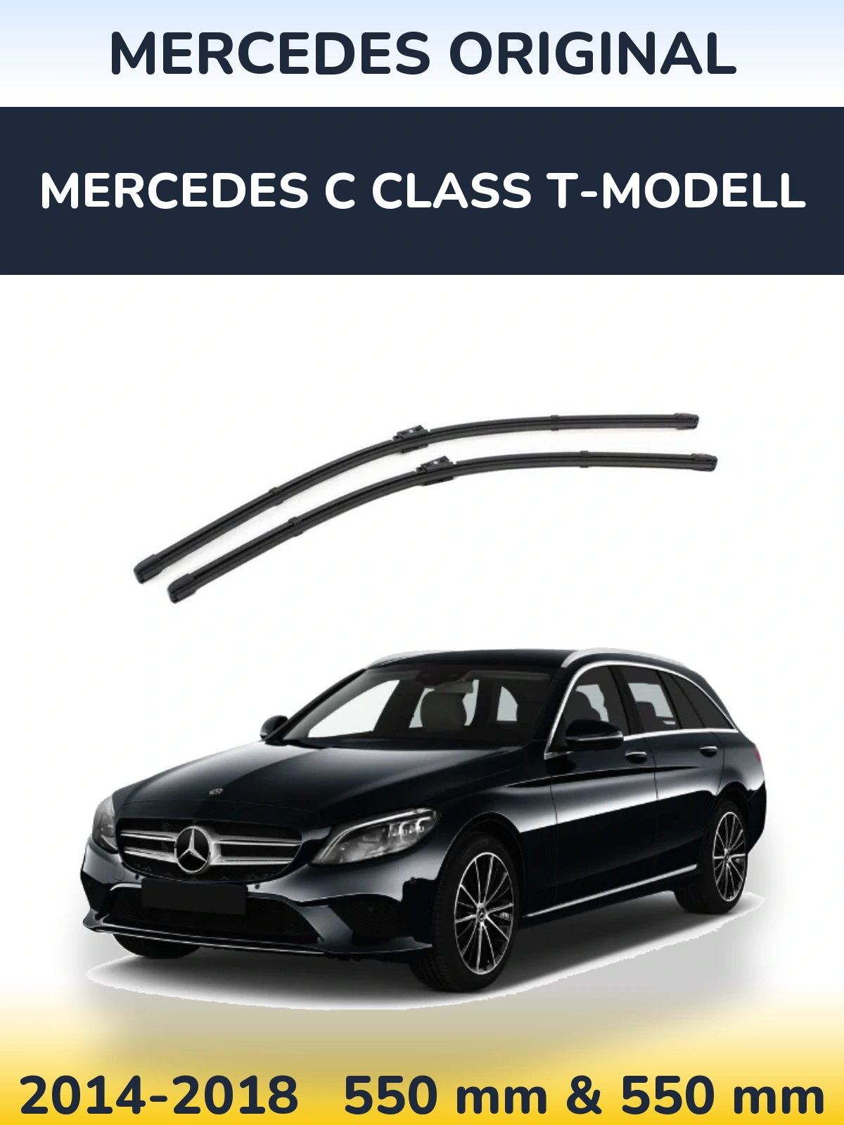 Комплект передних дворников Mercedes OEM Mercedes Original 550 & 550 мм для Mercedes C Class T-Модельl 2014-2018