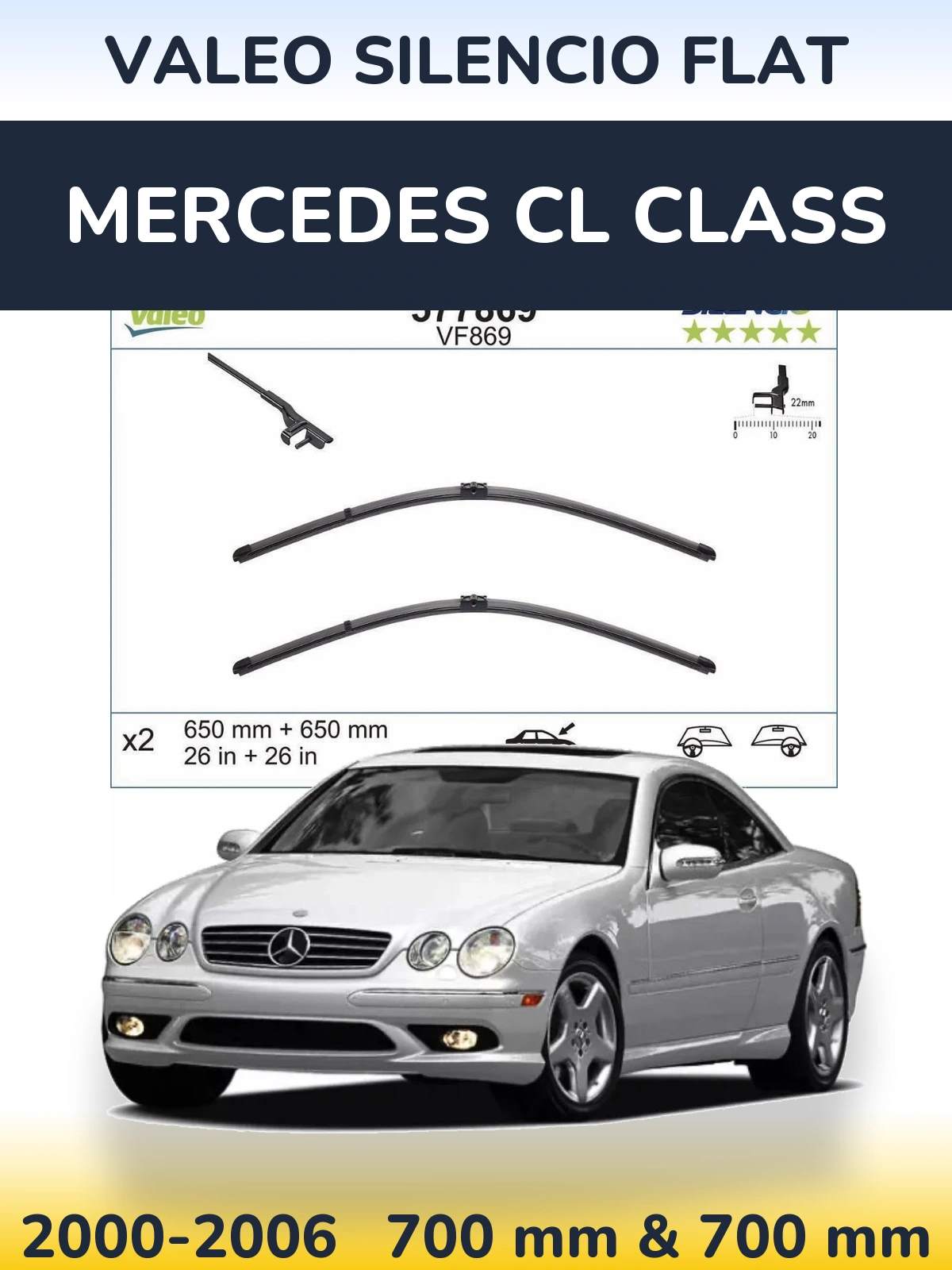 Ștergătoare Valeo Silencio Flat pentru Mercedes CL Class