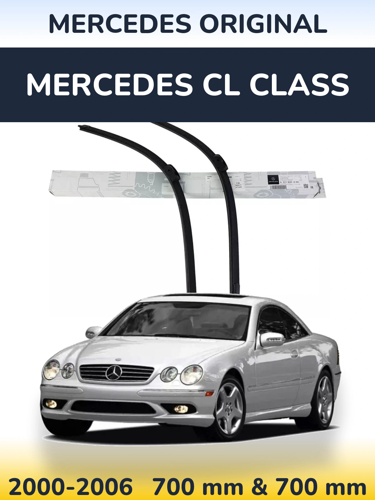 Front wiper blade set Mercedes OEM Mercedes Original 680 & 680 mm for Mercedes CL Class 2000-2006