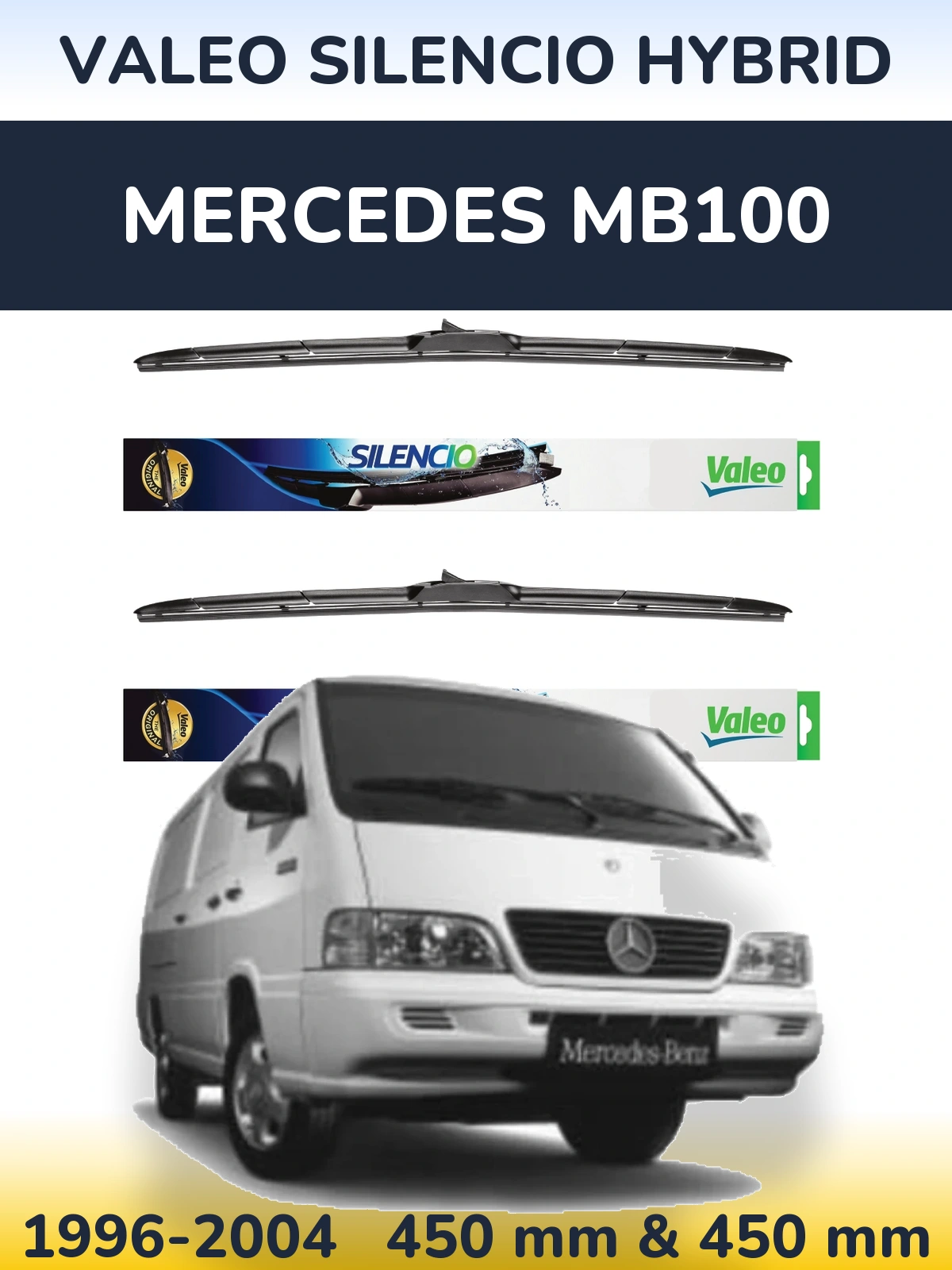Ștergătoare Valeo Silencio Hybrid pentru Mercedes MB100