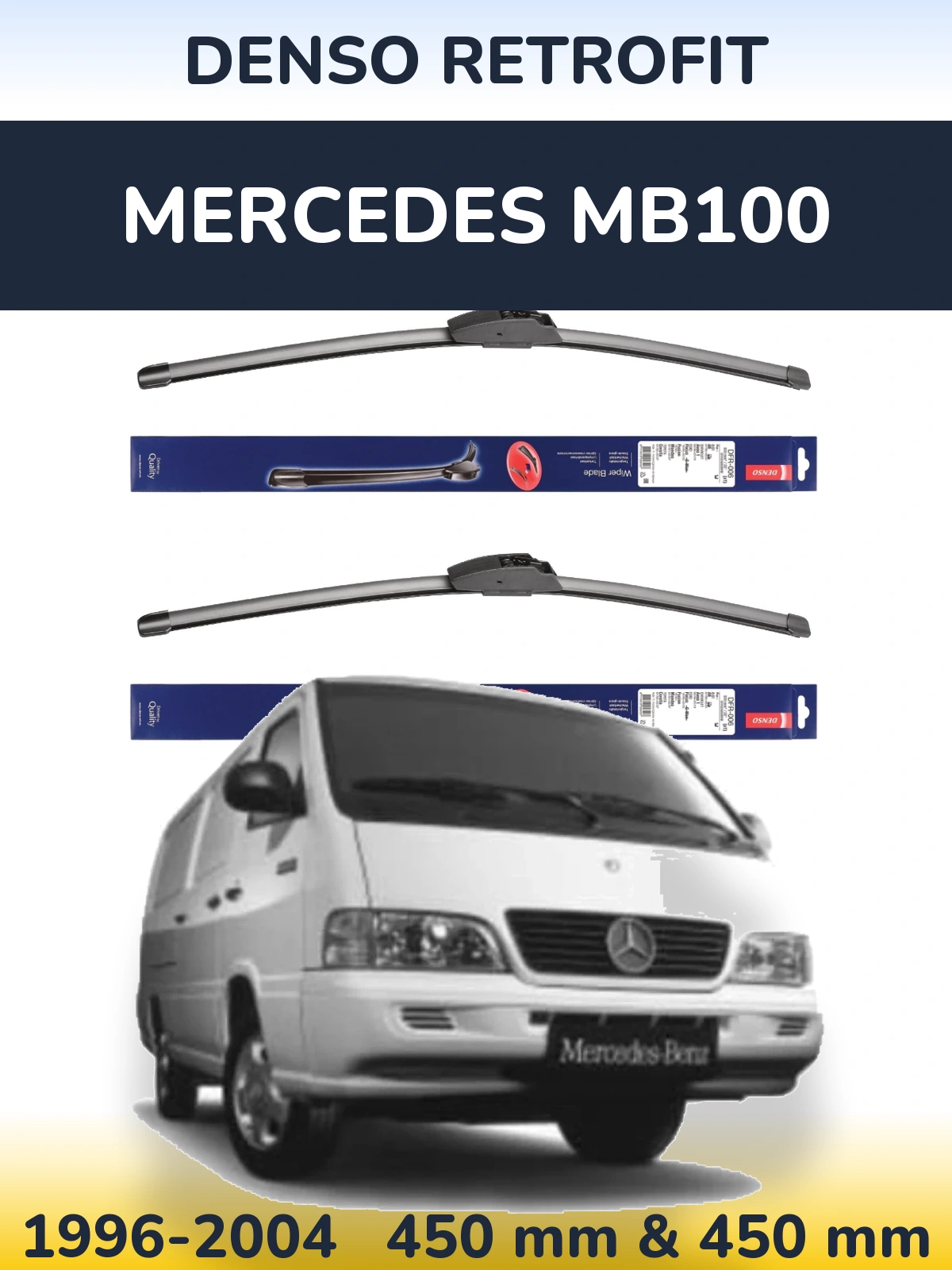 Комплект передних дворников Denso Retrofit 450 & 450 мм для Mercedes MB100 1996-2004