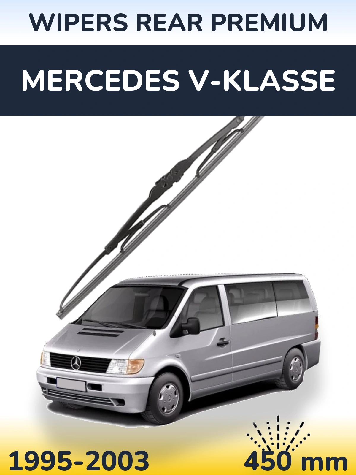 Задний дворник WIPERS REAR PREMIUM 450 мм для Mercedes V-Klasse 1995-2003