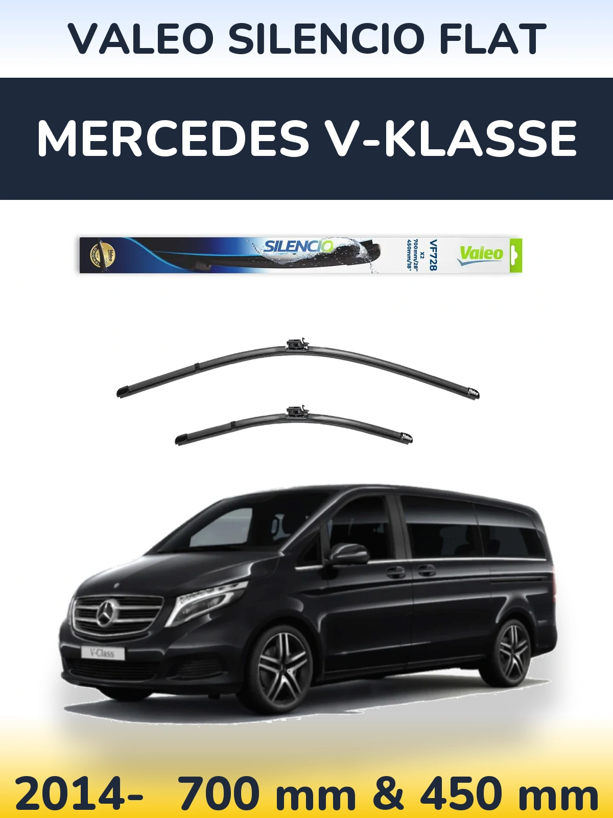 Ștergătoare Valeo Silencio Flat pentru Mercedes V-Klasse