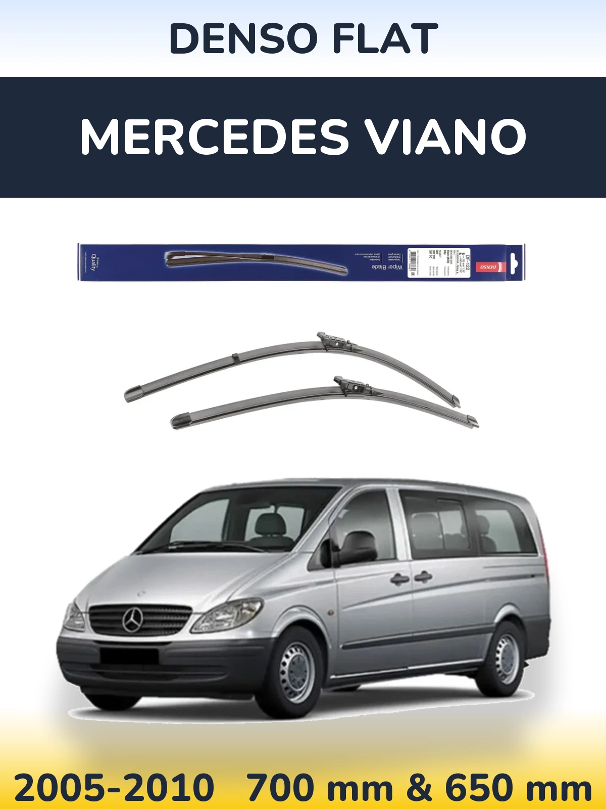 Комплект передних дворников Denso Flat 700 & 650 мм для Mercedes Viano 2005-2010