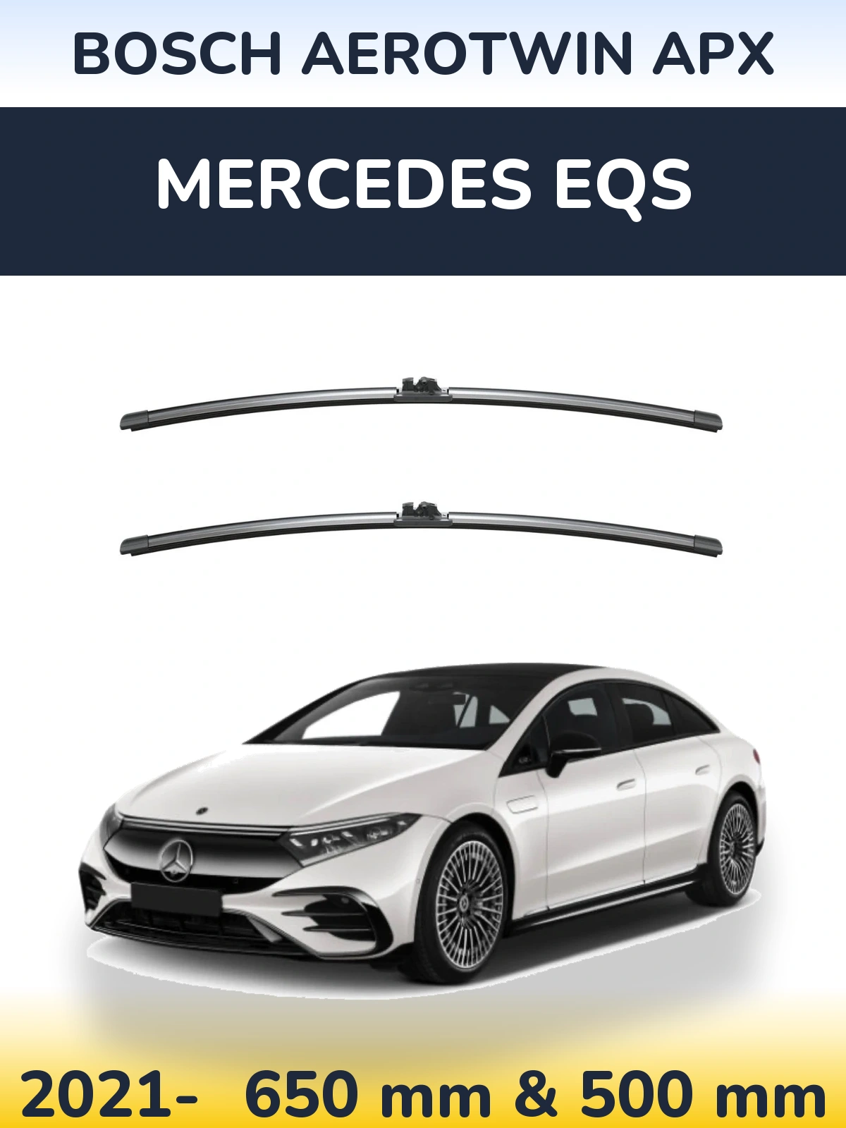 Комплект передних дворников BOSCH AeroTwin APX 650 & 500 мм для Mercedes EQS 2021-2026