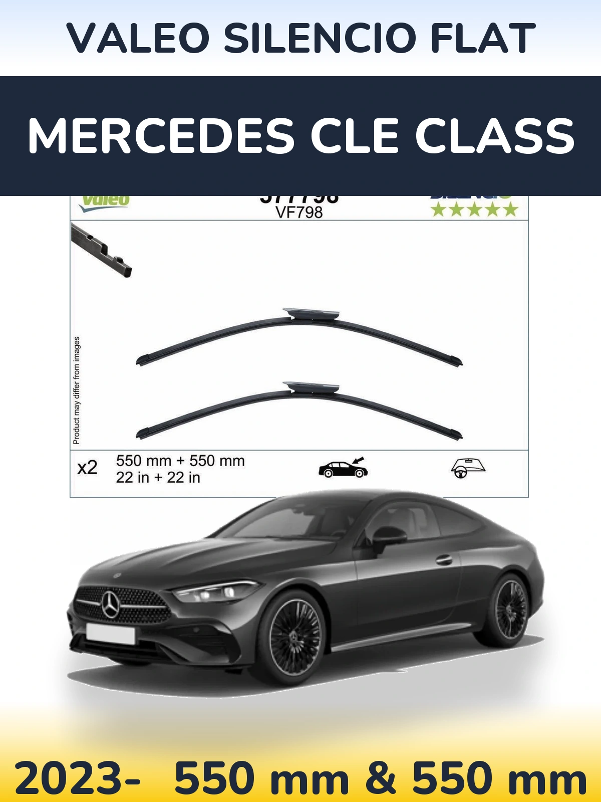 Ștergătoare Valeo Silencio Flat pentru Mercedes CLE Class
