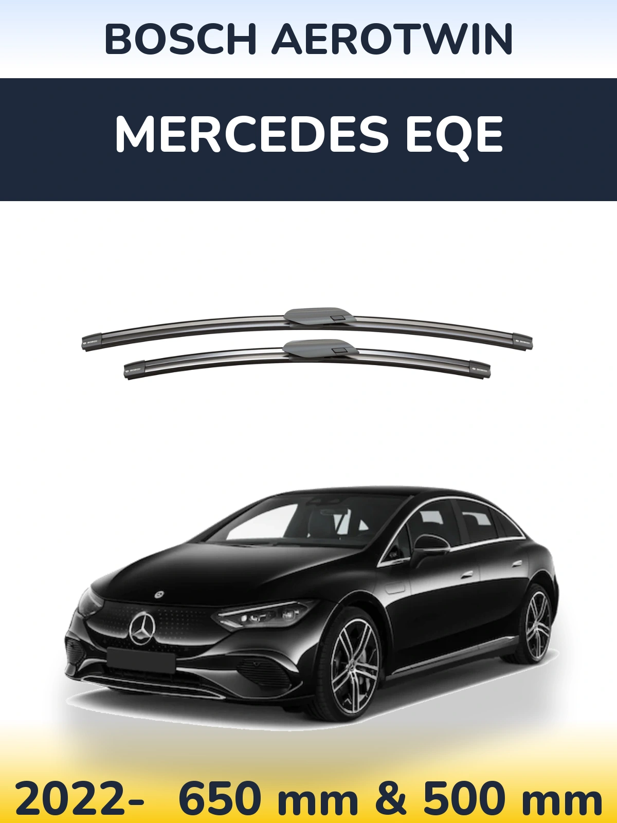 Комплект передних дворников BOSCH AeroTwin 650 & 500 мм для Mercedes EQE 2022-2026