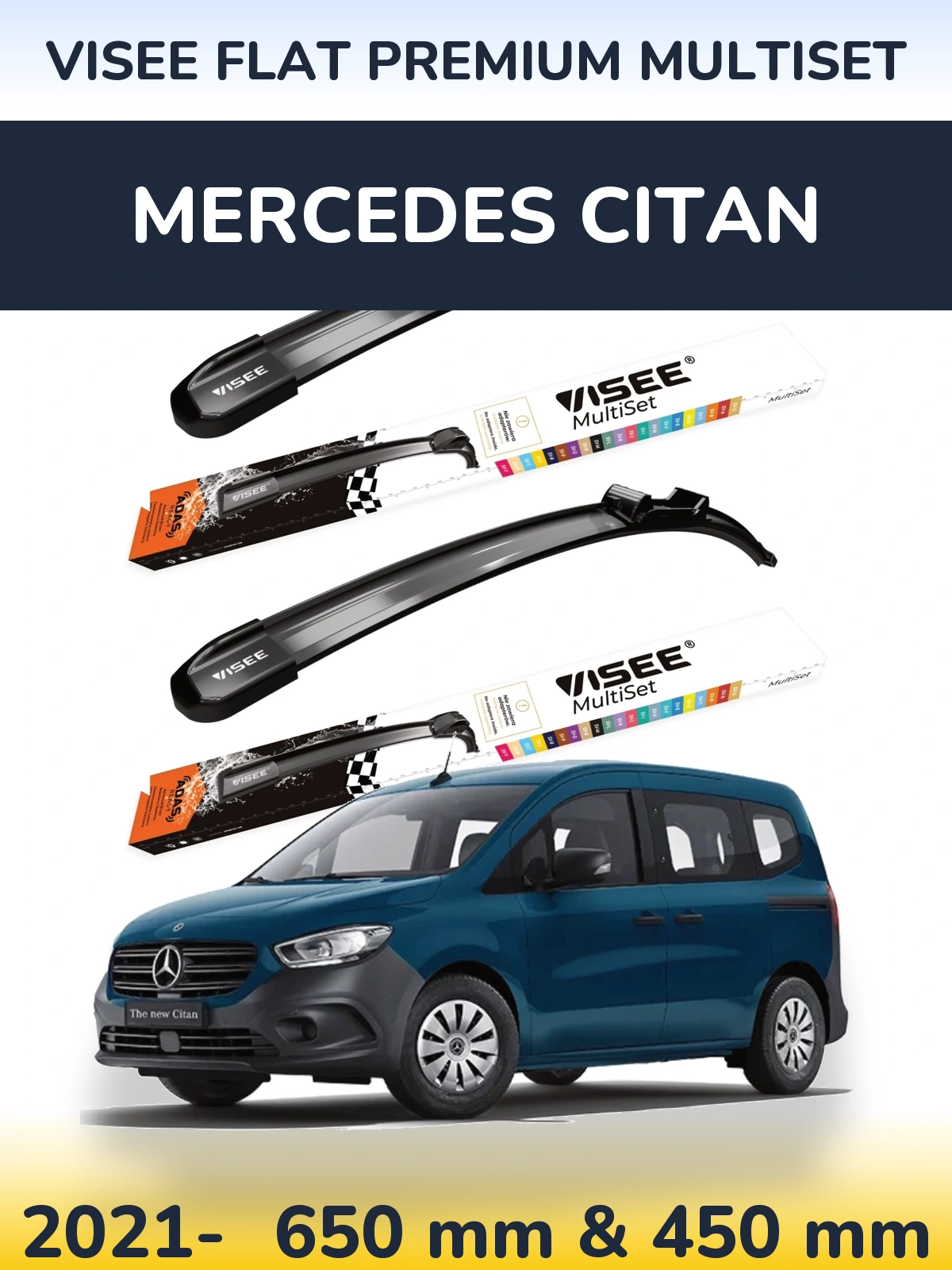 Ștergătoare VISEE FLAT PREMIUM MultiSet pentru Mercedes Citan