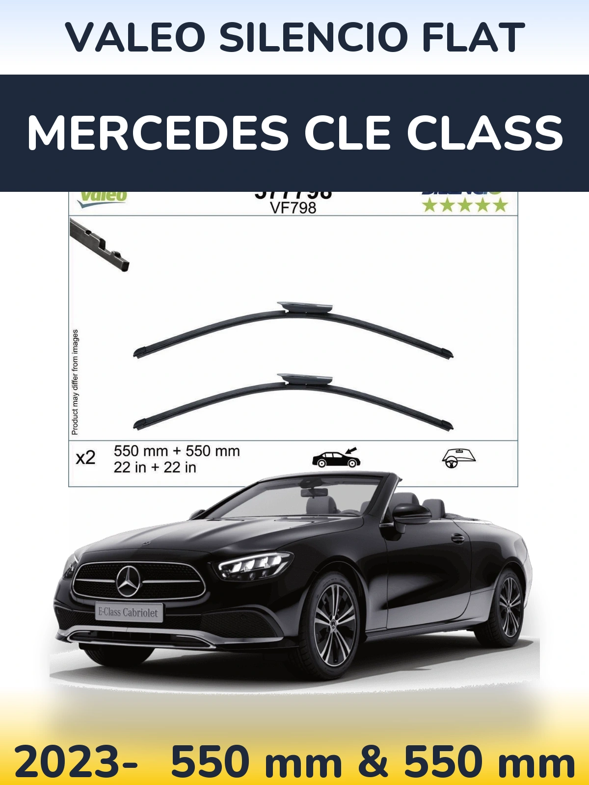 Ștergătoare Valeo Silencio Flat pentru Mercedes CLE Class