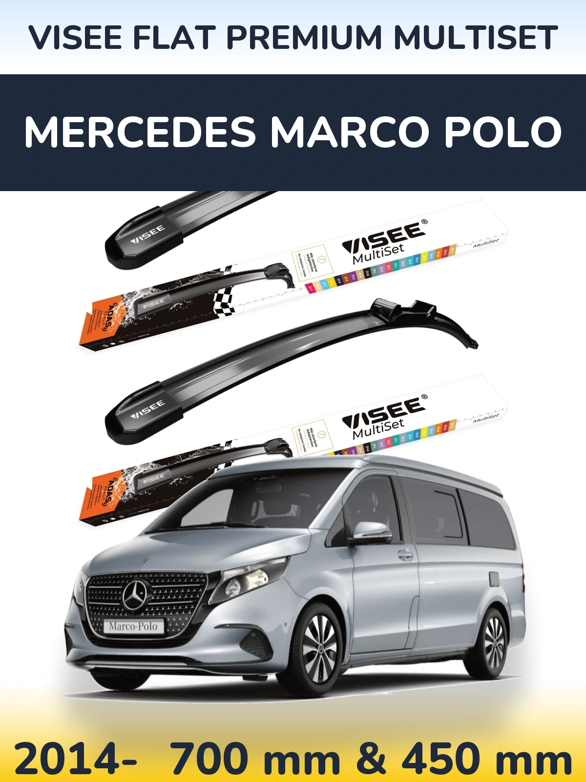 Ștergătoare VISEE FLAT PREMIUM MultiSet pentru Mercedes Marco Polo
