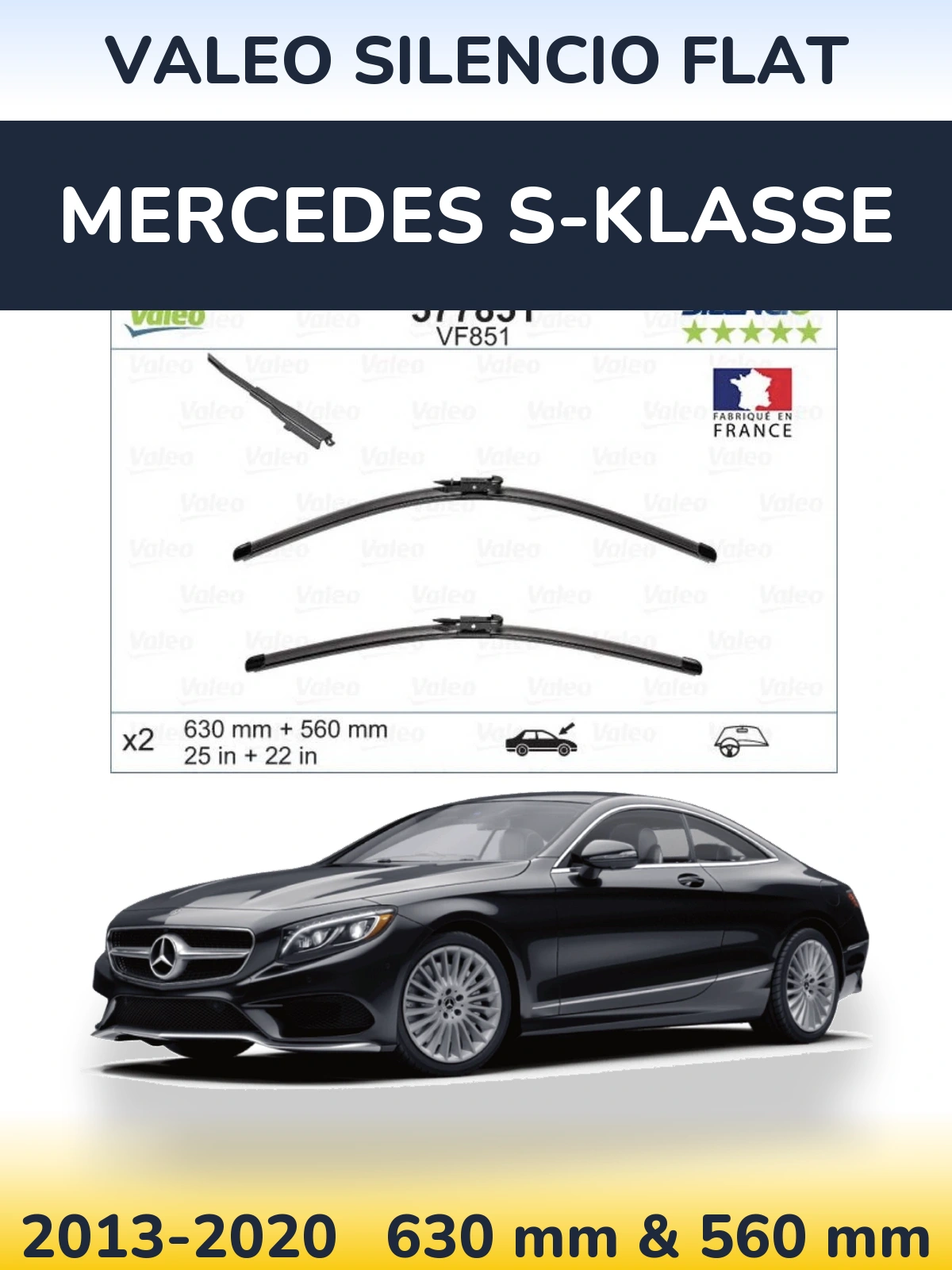 Ștergătoare Valeo Silencio Flat pentru Mercedes S-Klasse