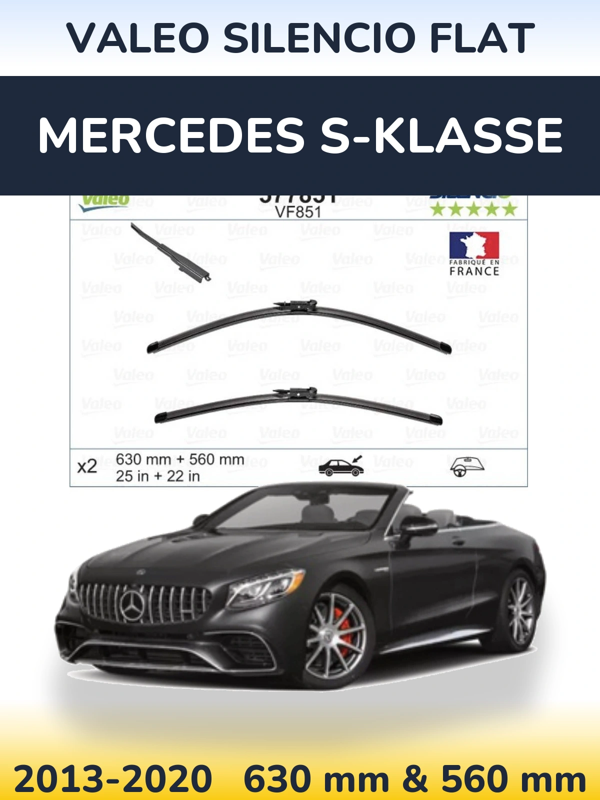 Ștergătoare Valeo Silencio Flat pentru Mercedes S-Klasse