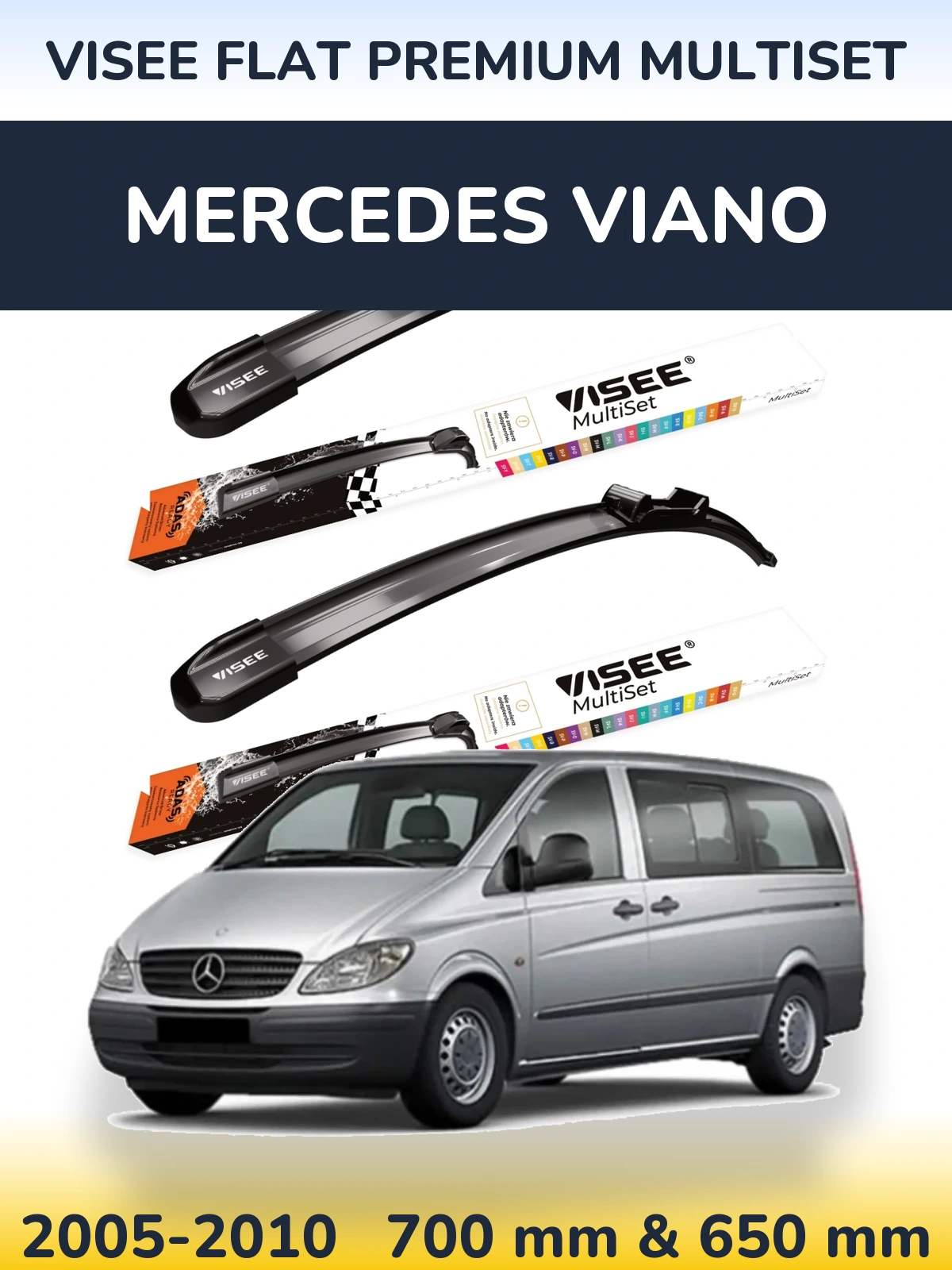 Ștergătoare VISEE FLAT PREMIUM MultiSet pentru Mercedes Viano