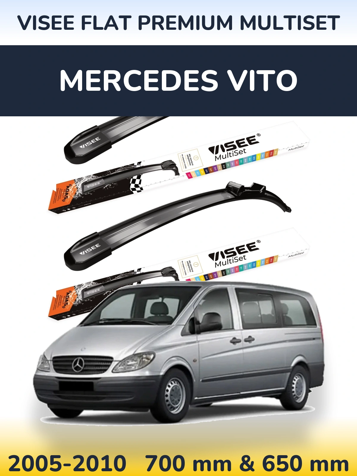 Ștergătoare VISEE FLAT PREMIUM MultiSet pentru Mercedes Vito