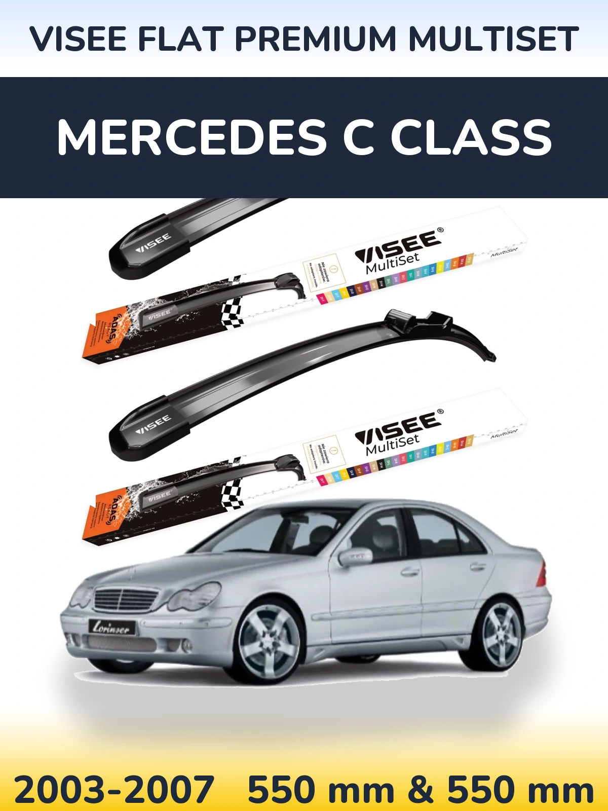 Ștergătoare VISEE FLAT PREMIUM MultiSet pentru Mercedes C Class