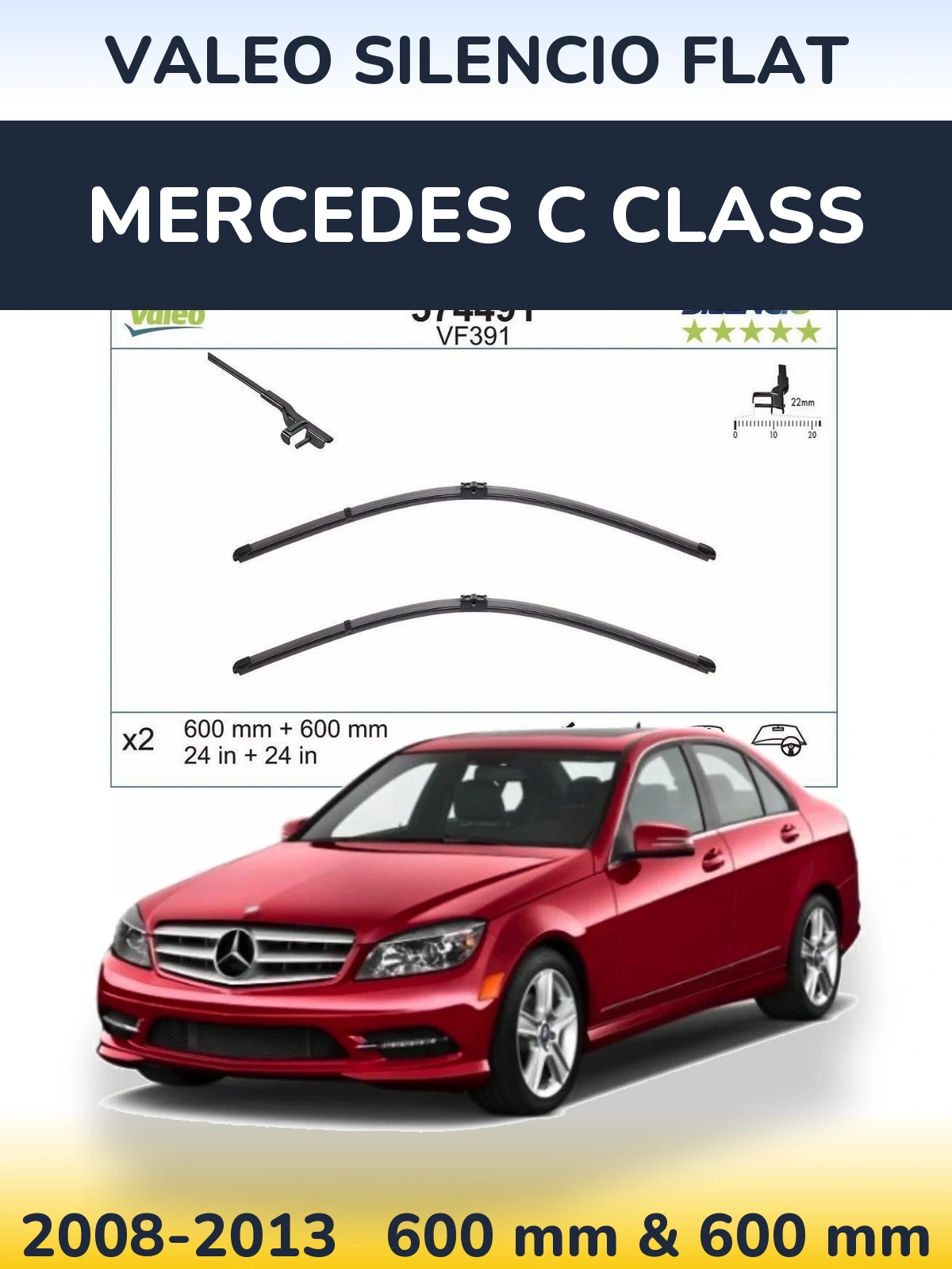 Ștergătoare Valeo Silencio Flat pentru Mercedes C Class