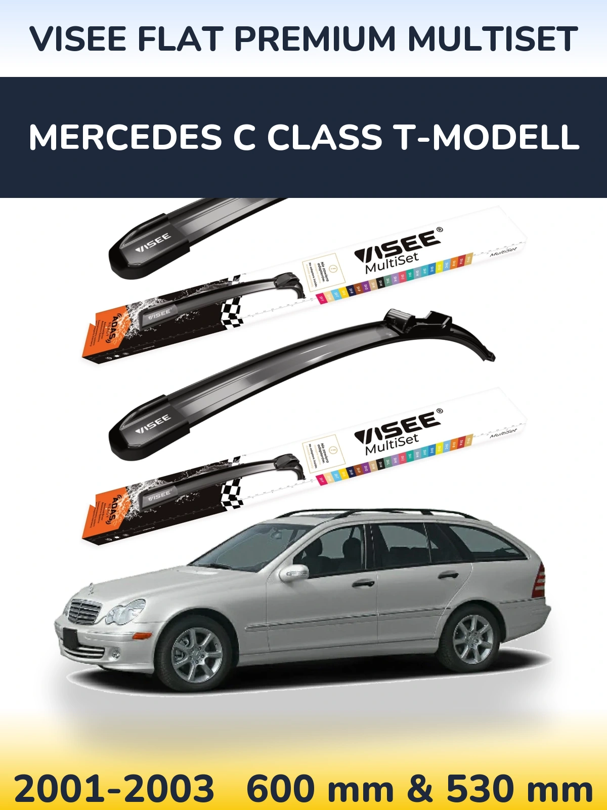 Ștergătoare VISEE FLAT PREMIUM MultiSet pentru Mercedes C Class T-Modell