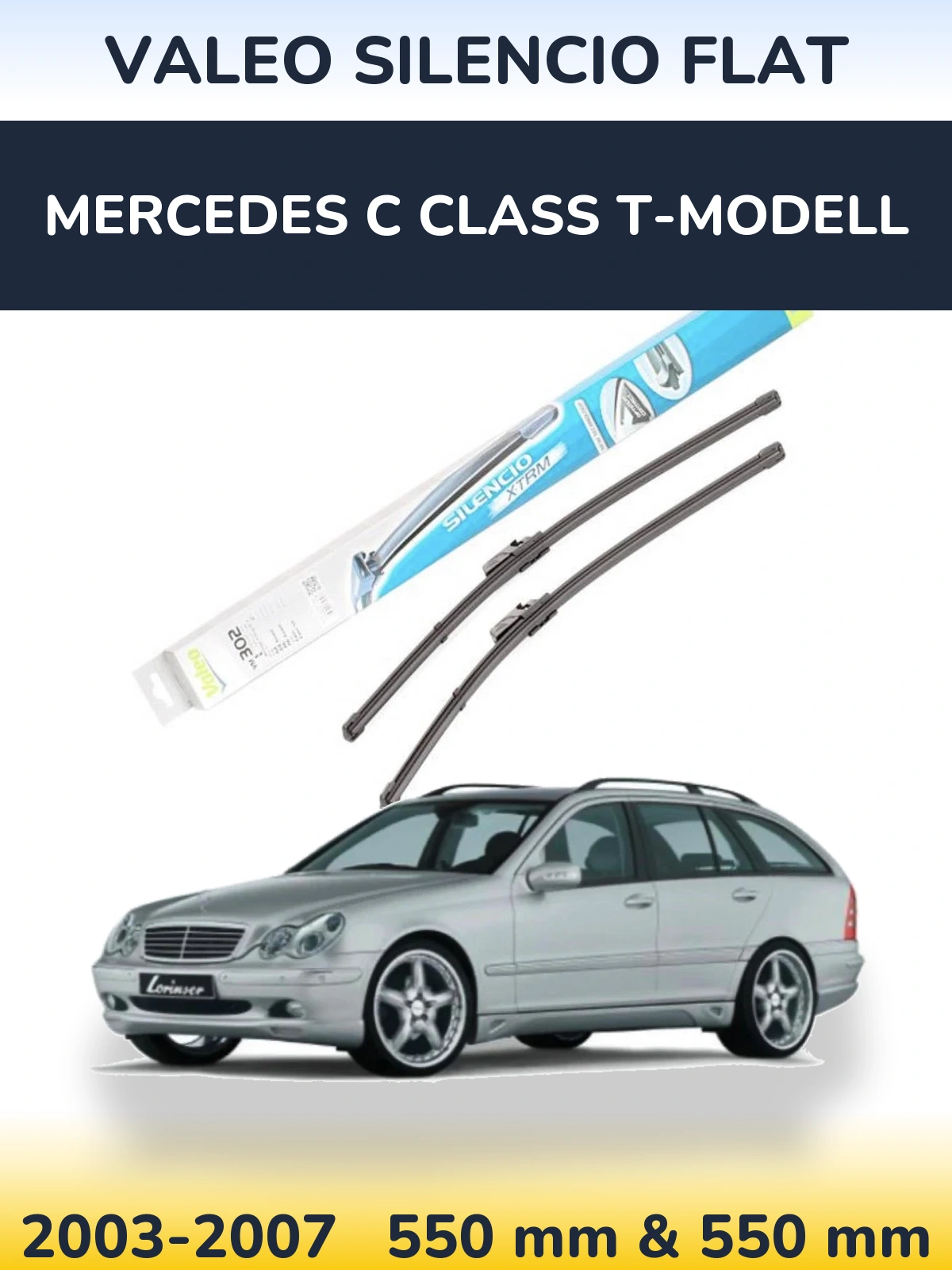 Ștergătoare Valeo Silencio Flat pentru Mercedes C Class T-Modell