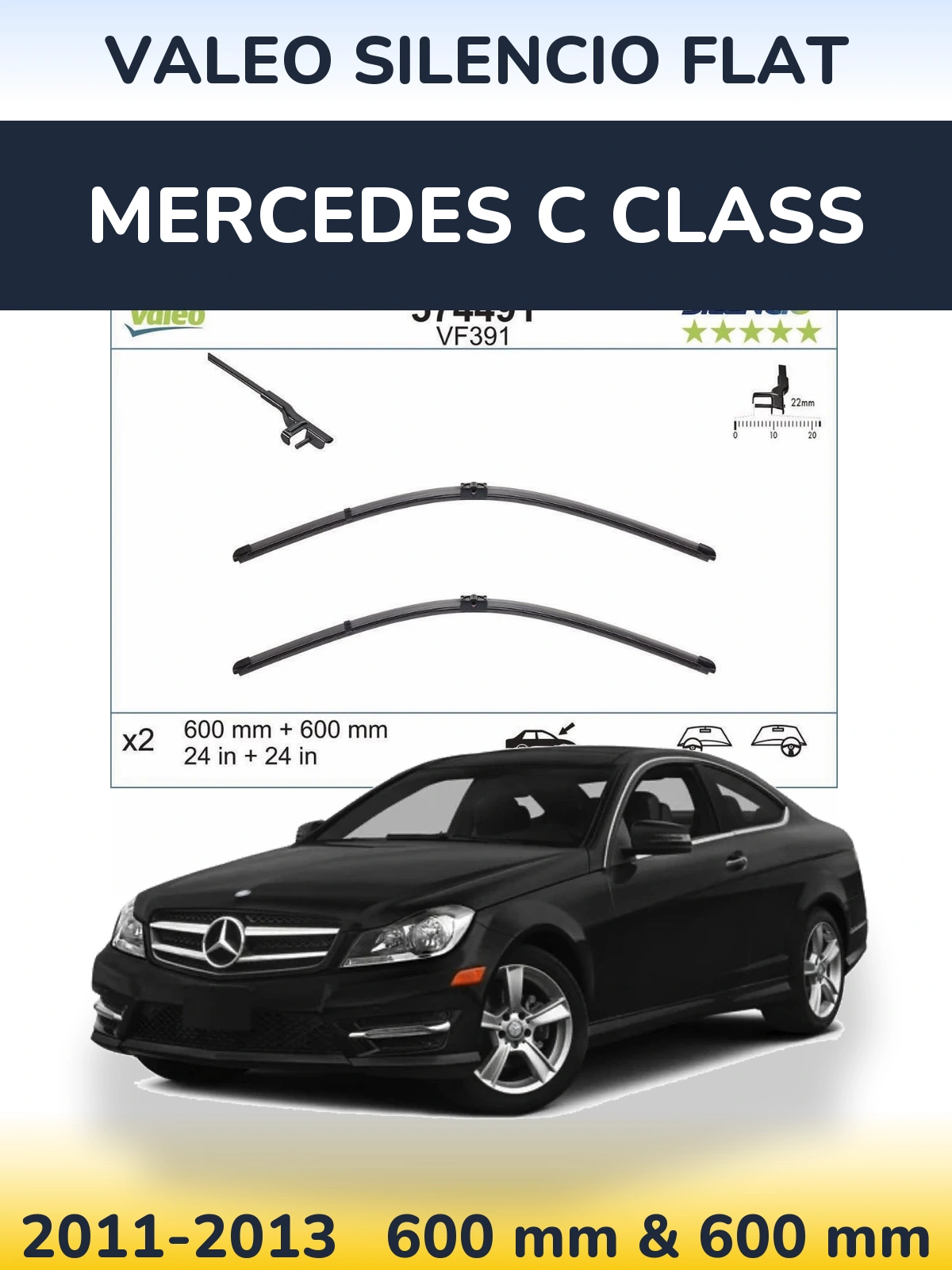 Ștergătoare Valeo Silencio Flat pentru Mercedes C Class
