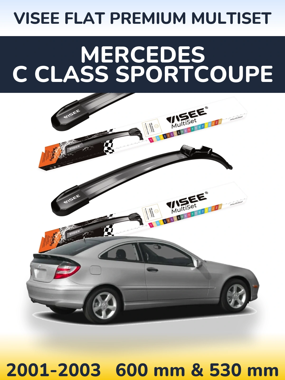 Ștergătoare VISEE FLAT PREMIUM MultiSet pentru Mercedes C Class Sportcoupe