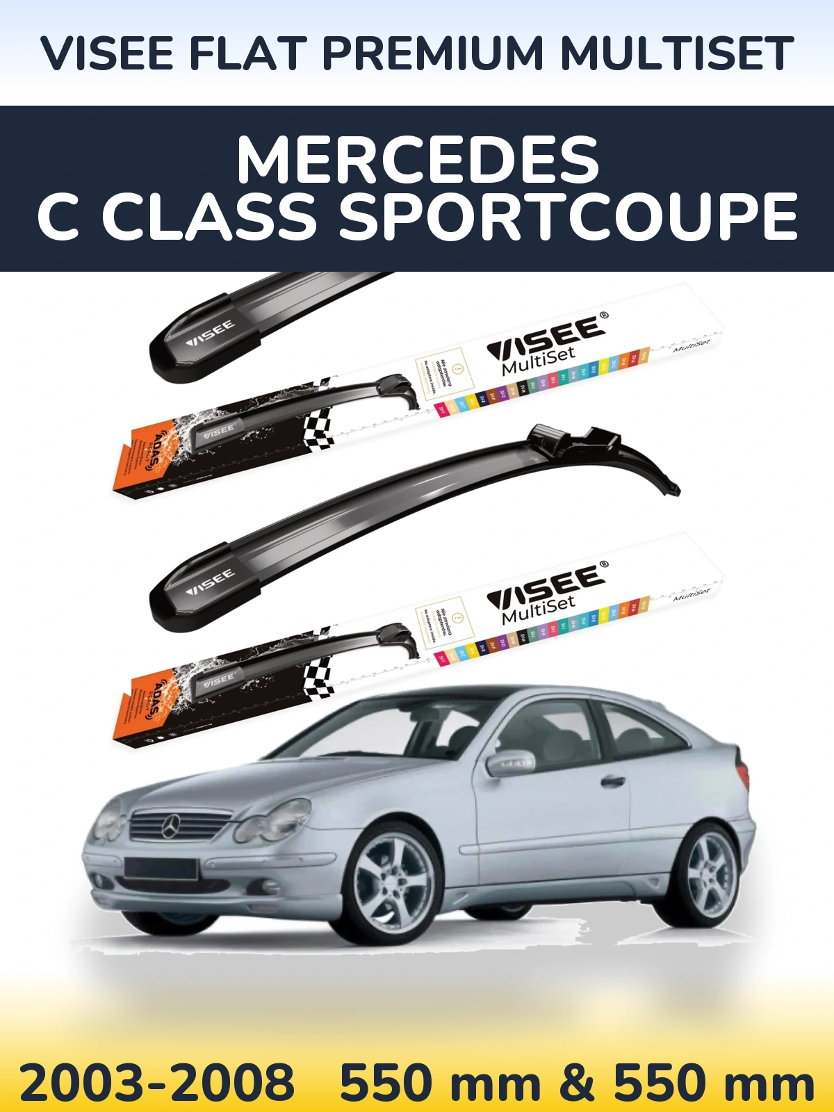 Ștergătoare VISEE FLAT PREMIUM MultiSet pentru Mercedes C Class Sportcoupe
