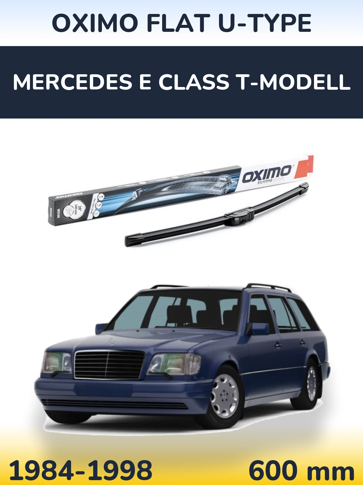 Передний дворник Oximo Flat U-type 600 мм для Mercedes E Class T-Модельl 1984-1998
