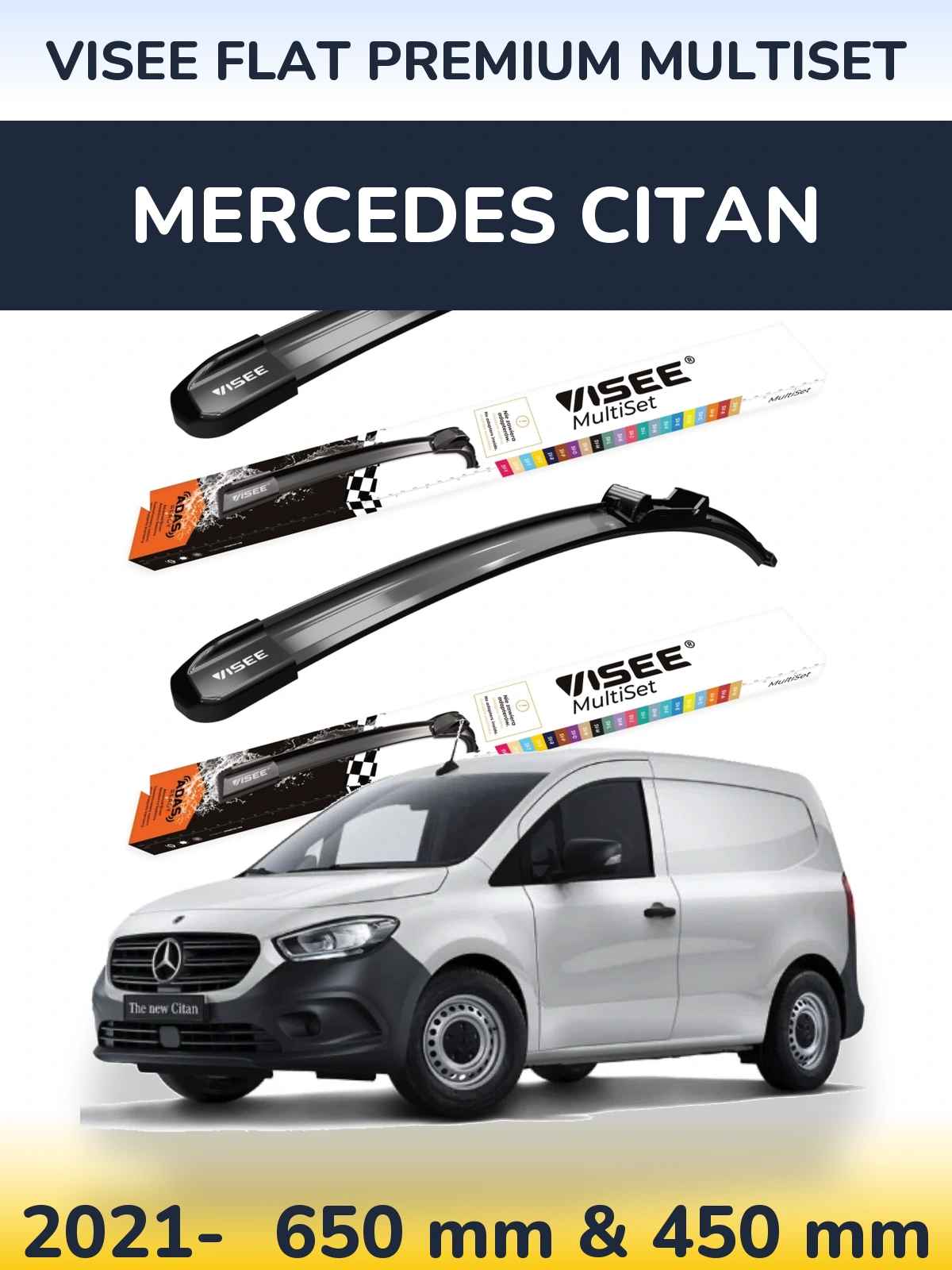Ștergătoare VISEE FLAT PREMIUM MultiSet pentru Mercedes Citan