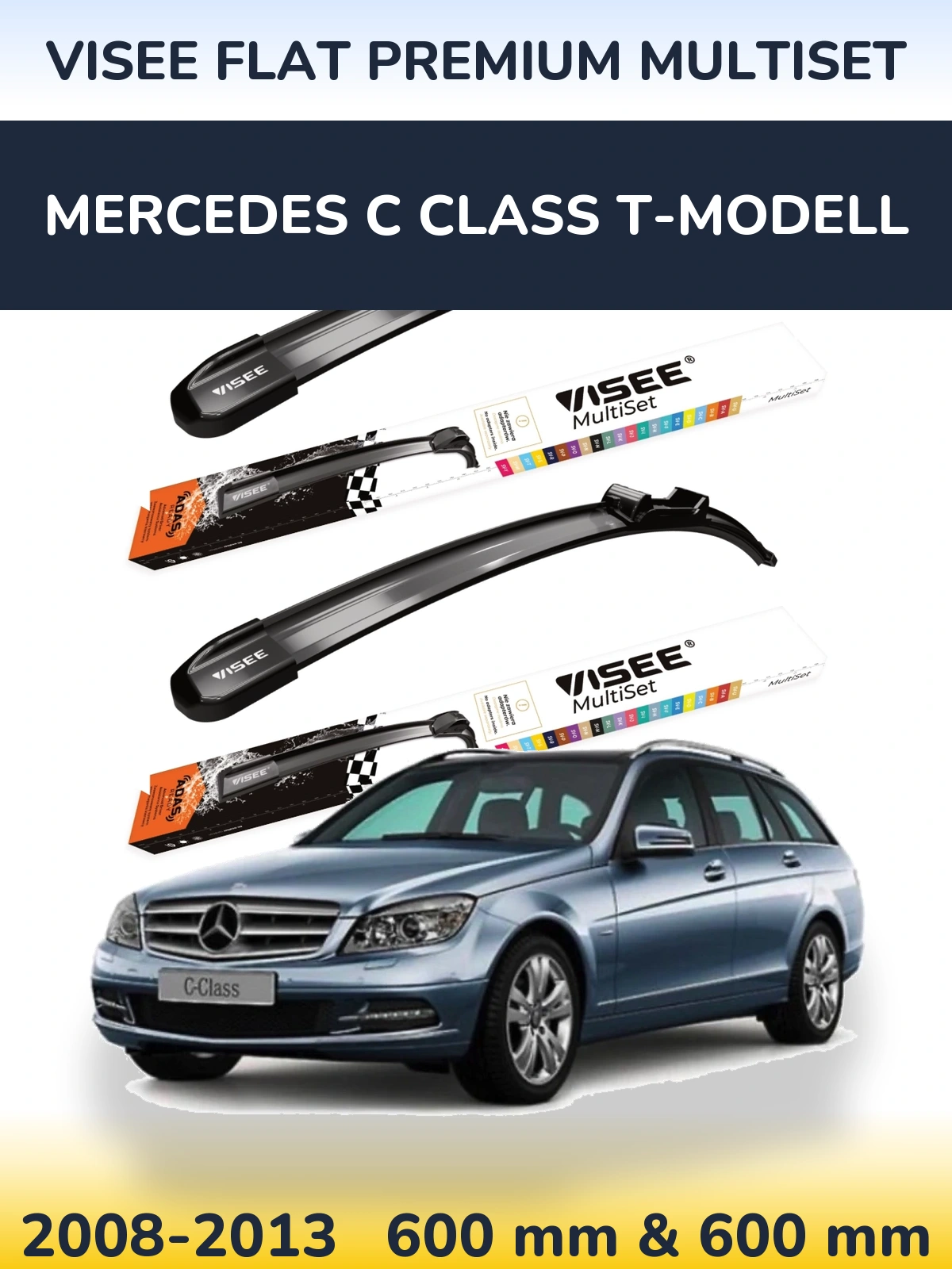 Ștergătoare VISEE FLAT PREMIUM MultiSet pentru Mercedes C Class T-Modell