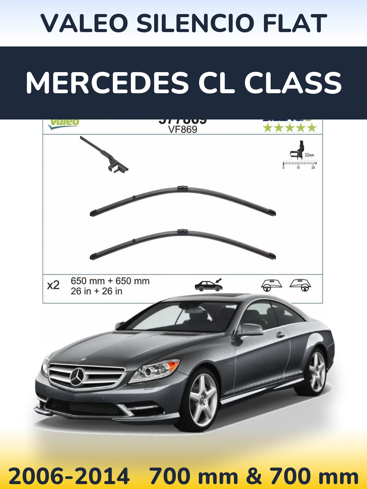 Ștergătoare Valeo Silencio Flat pentru Mercedes CL Class