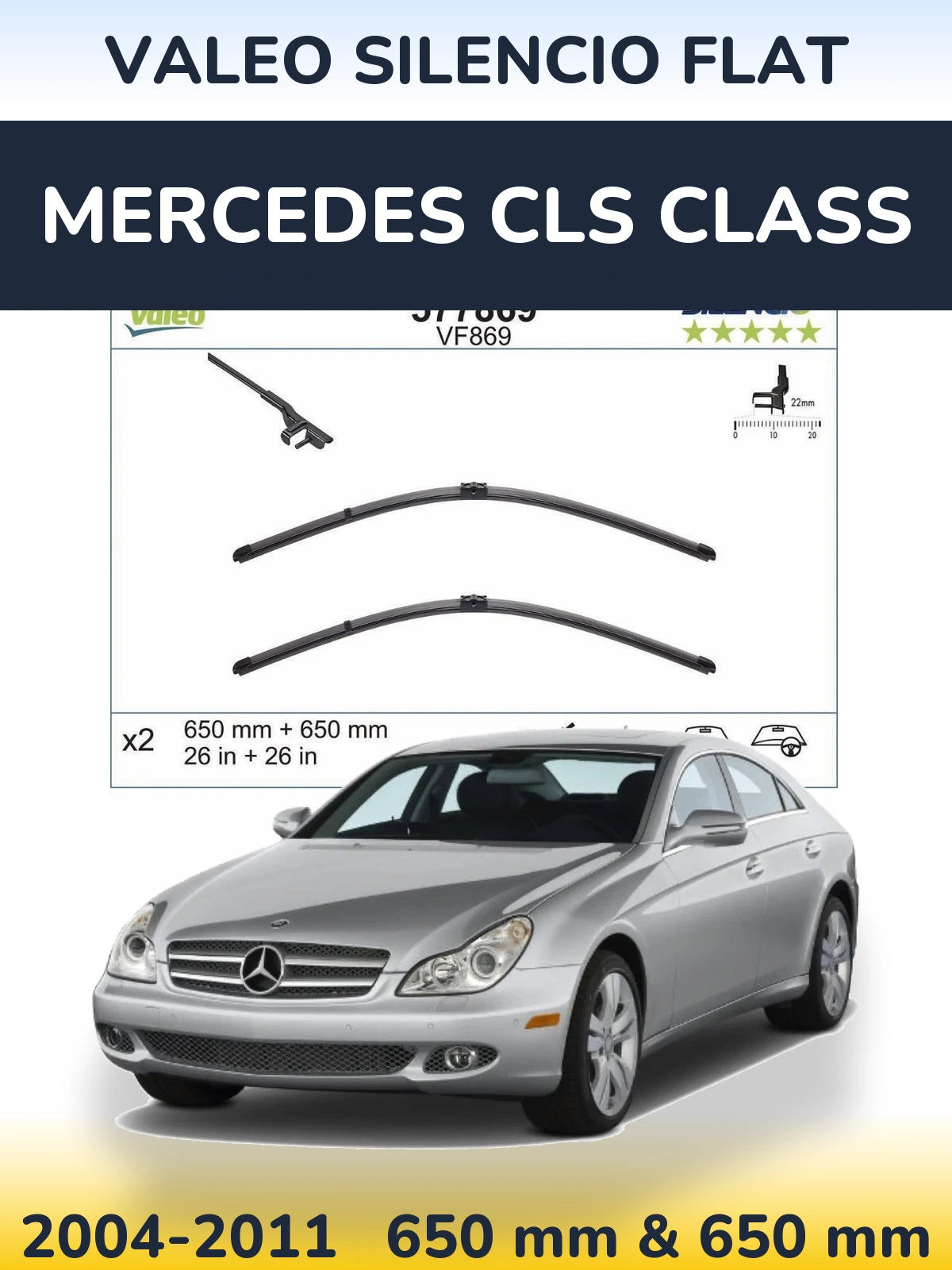 Ștergătoare Valeo Silencio Flat pentru Mercedes CLS Class